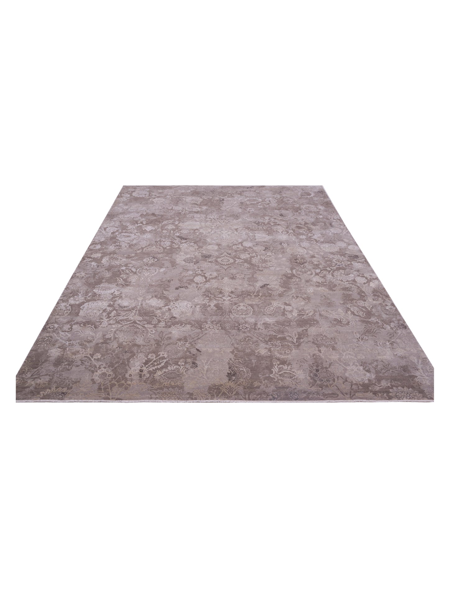 Silkara Gray Gray 9x12.2 Hand Knotted Rug
