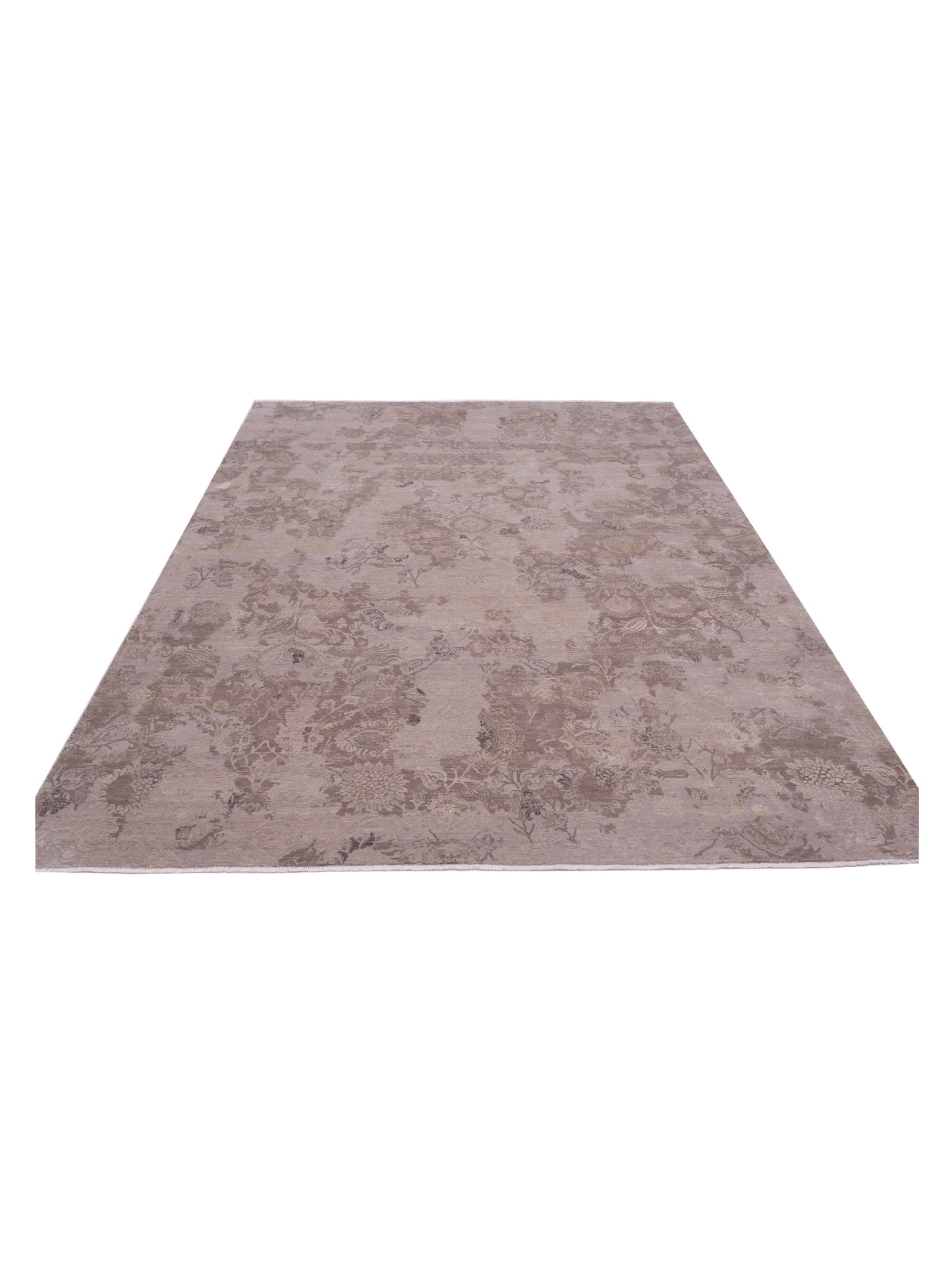 Silkara Gray Gray 9x12.2 Hand Knotted Rug
