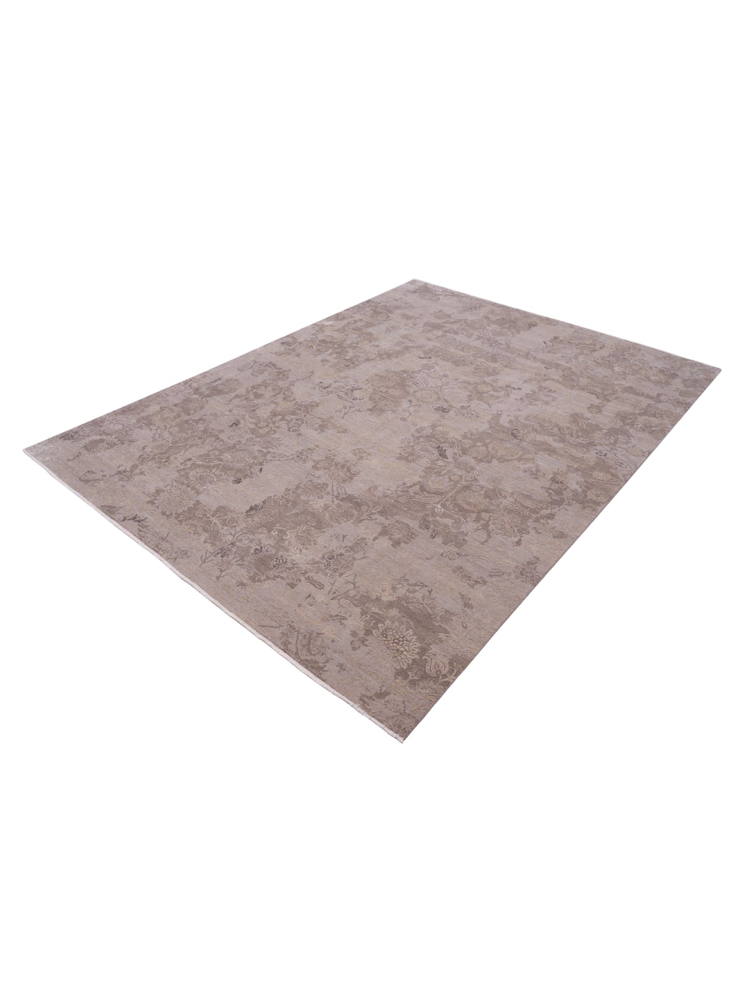 Silkara Gray Gray 9x12.2 Hand Knotted Rug