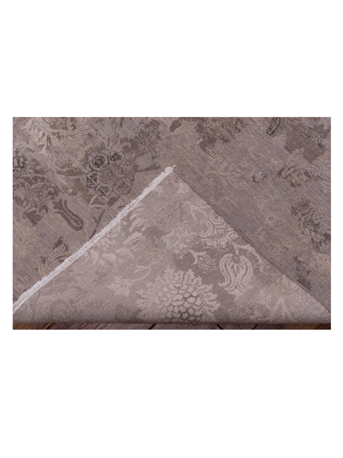 Silkara Gray Gray 9x12.2 Hand Knotted Rug