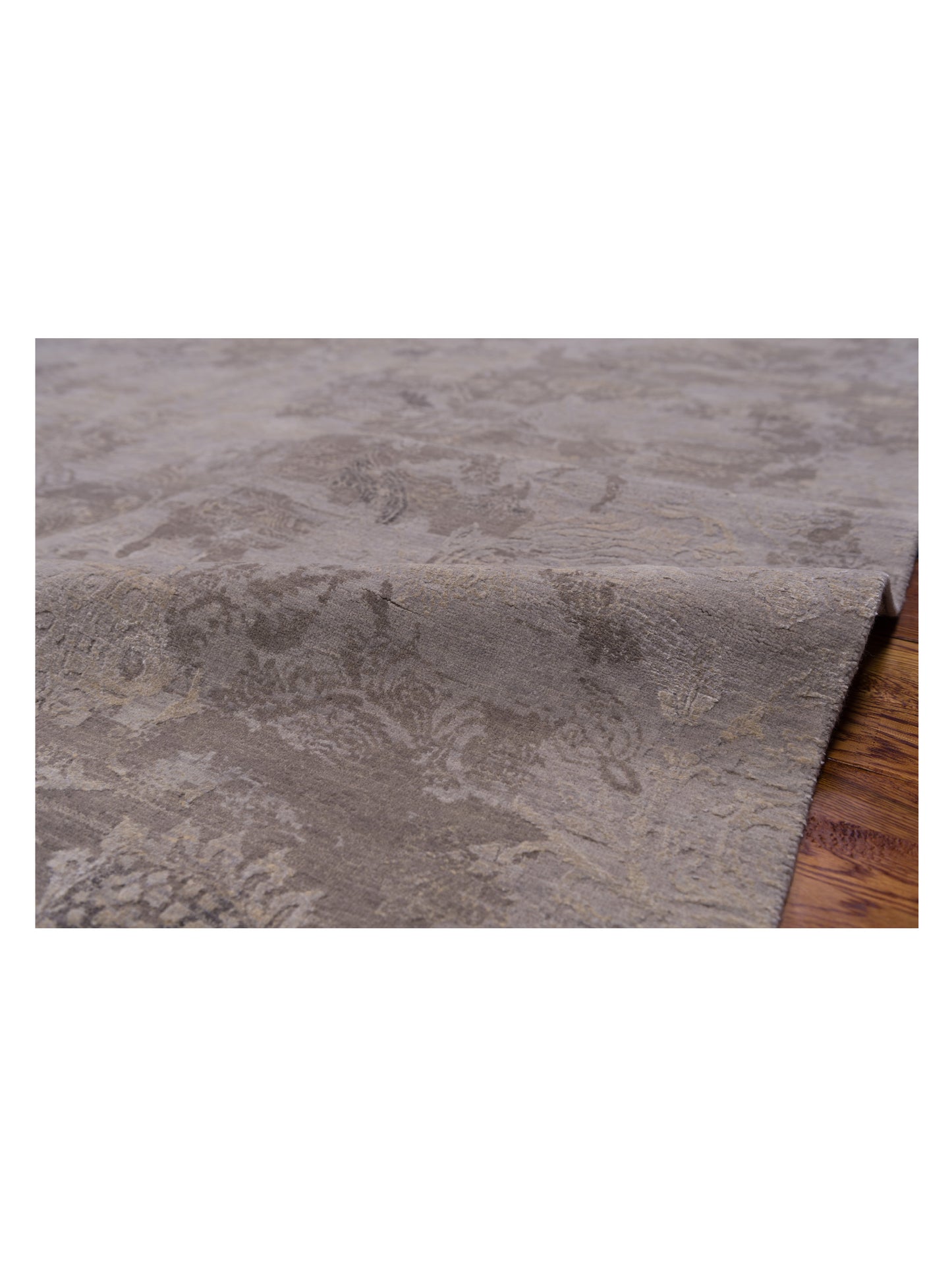 Silkara Gray Gray 9x12.2 Hand Knotted Rug