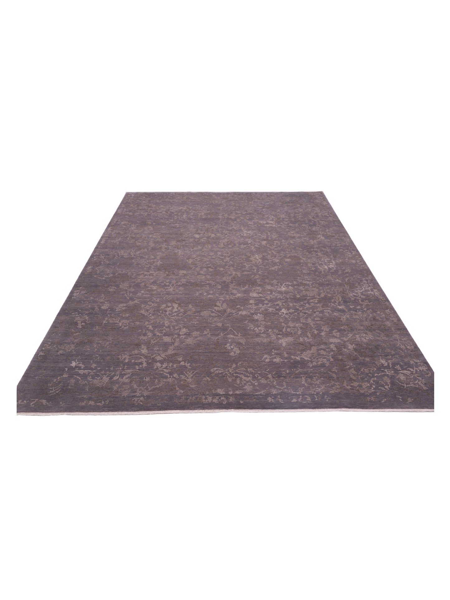 Silkara Gray Gray 9.1x12.2 Hand Knotted Rug