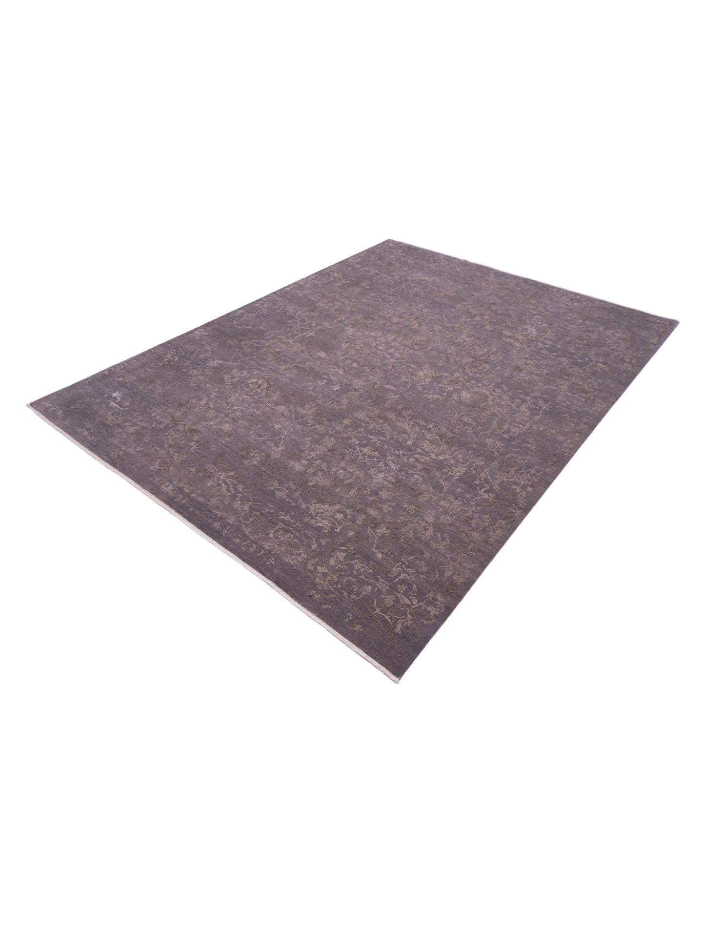 Silkara Gray Gray 9.1x12.2 Hand Knotted Rug