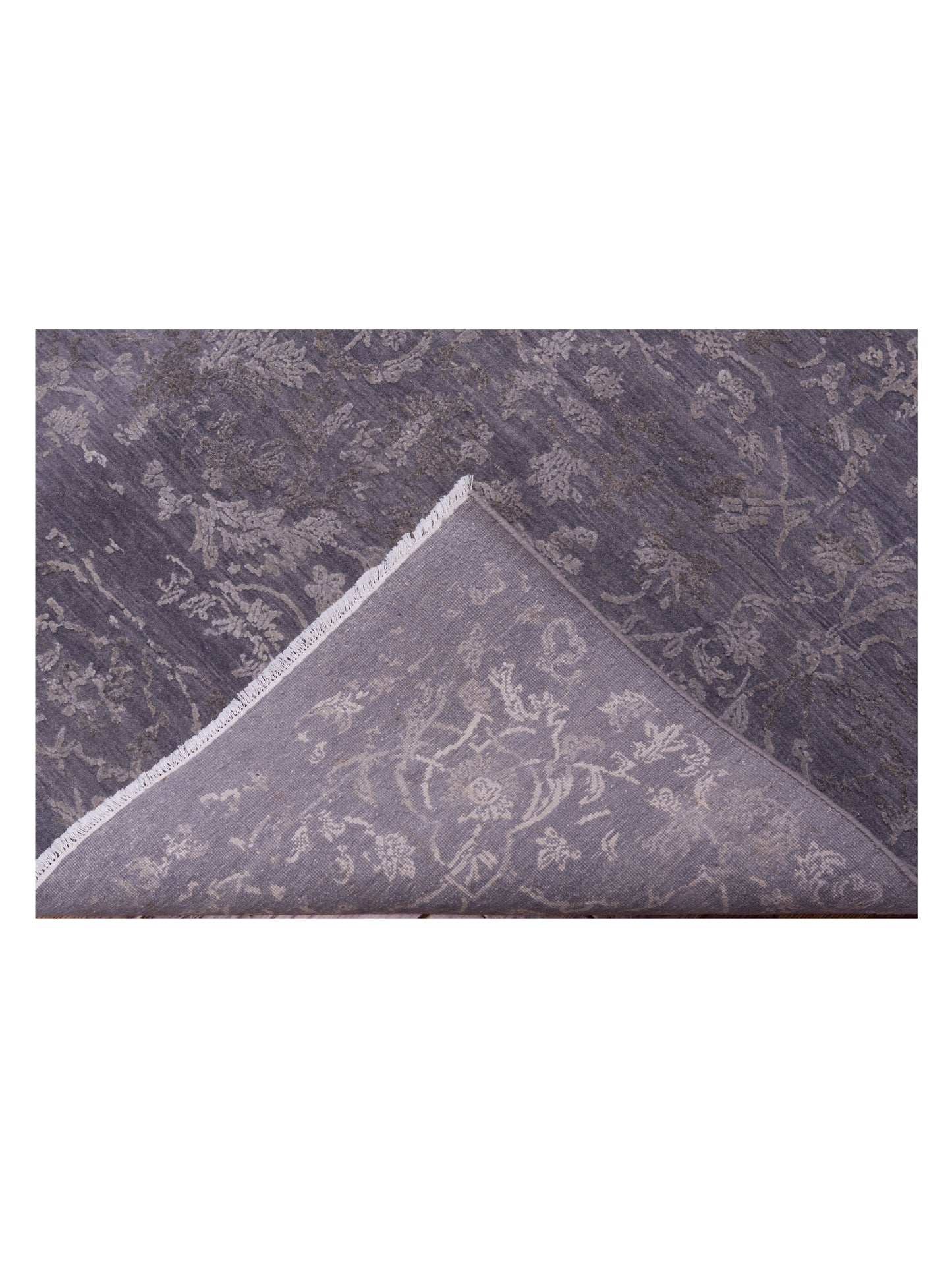 Silkara Gray Gray 9.1x12.2 Hand Knotted Rug