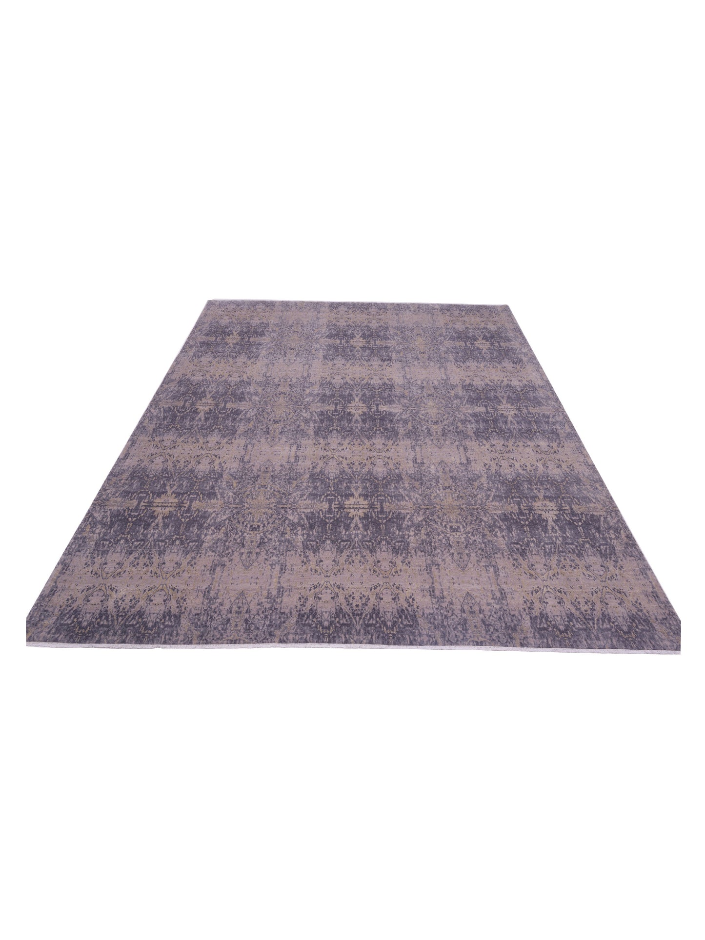 Silkara Gray Gray 9.1x12.2 Hand Knotted Rug