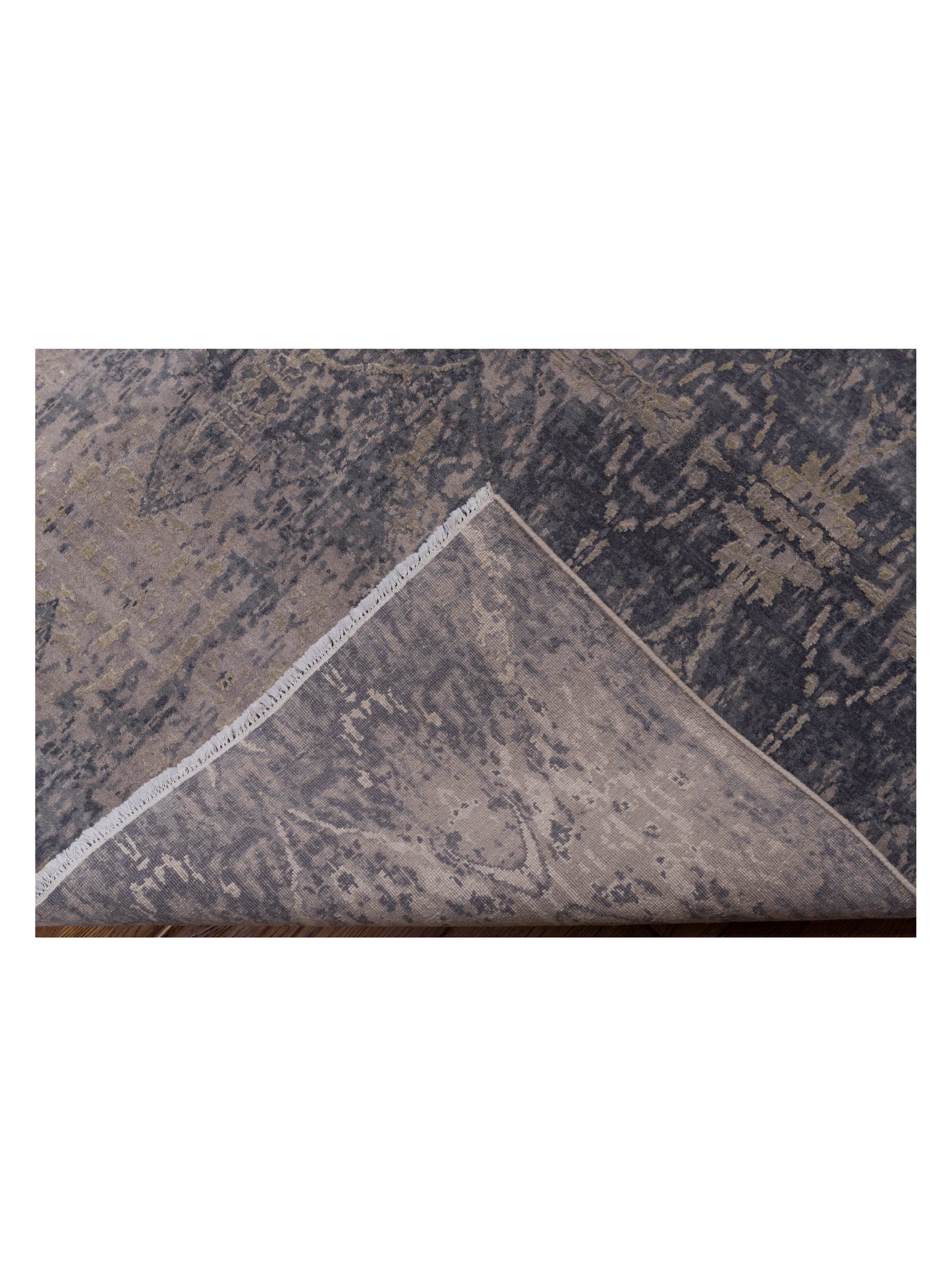 Silkara Gray Gray 9.1x12.2 Hand Knotted Rug