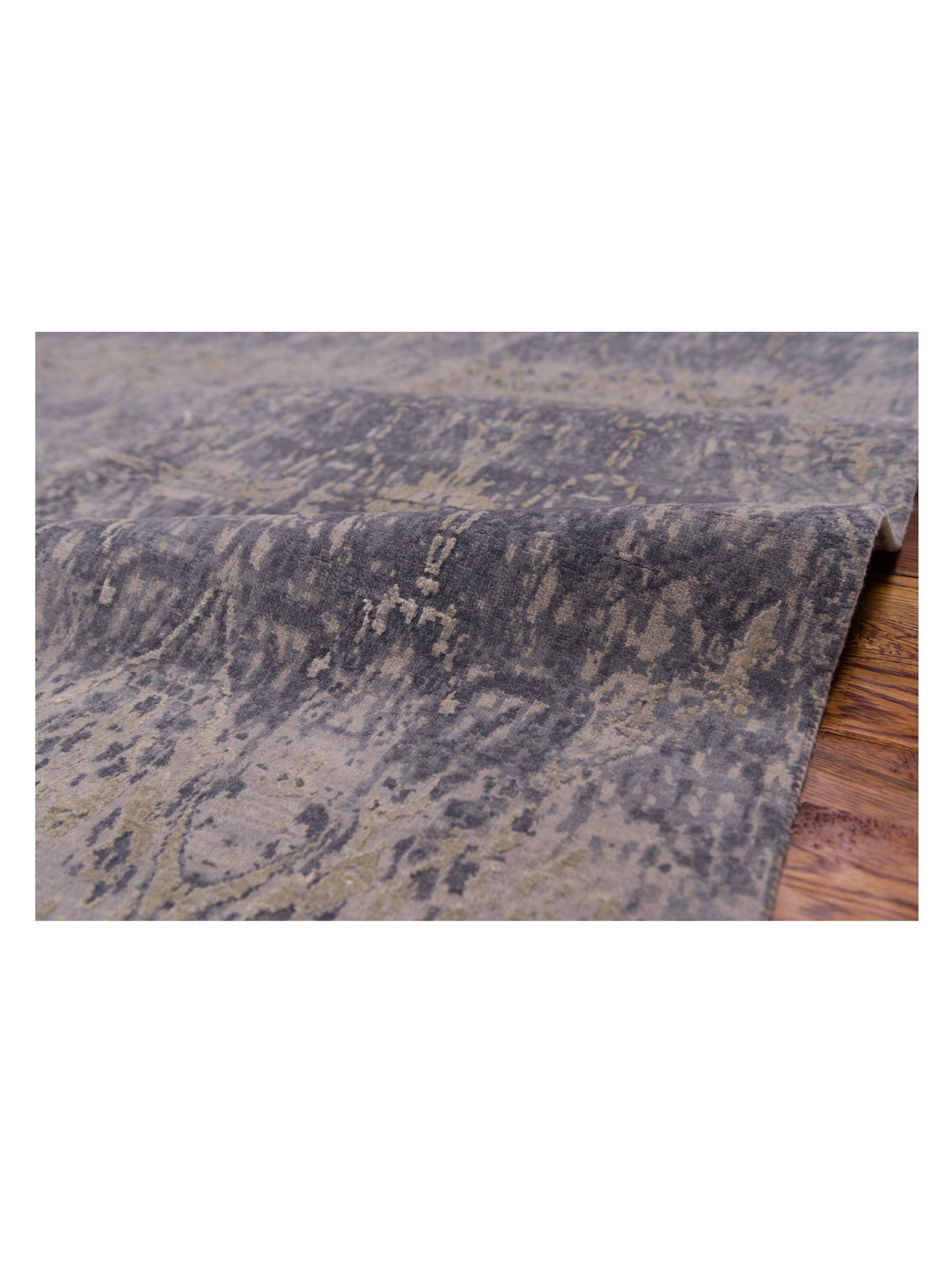 Silkara Gray Gray 9.1x12.2 Hand Knotted Rug
