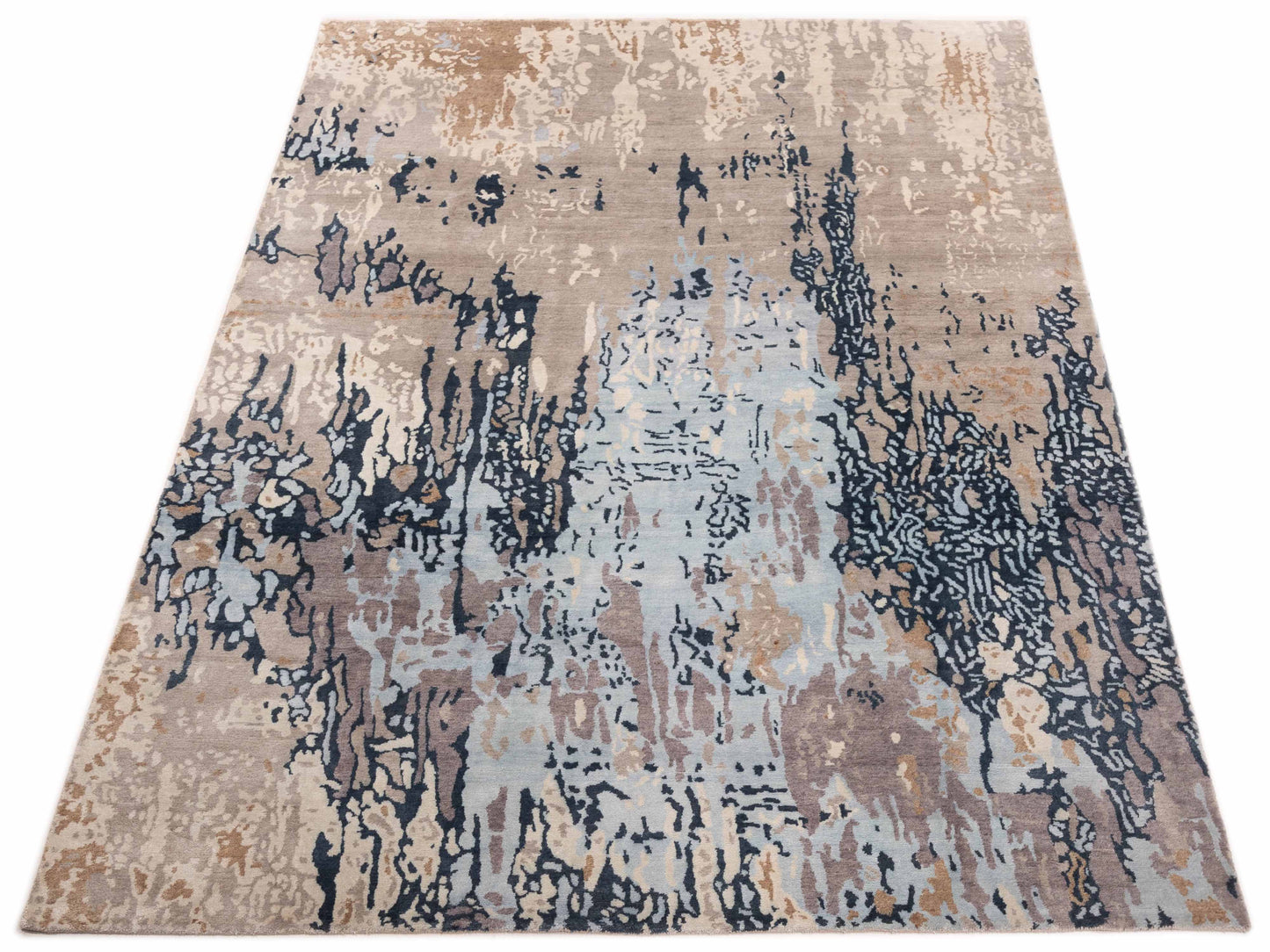 Tenzari Multi 8.10x11.10 Hand Knotted Rug