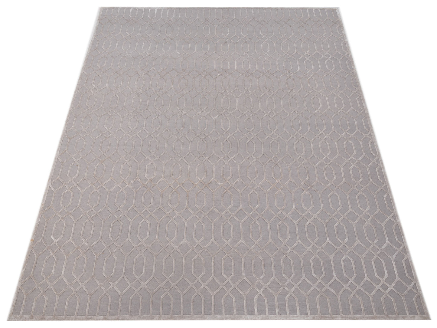 Tenzari Silver 10.2x13.10 Hand Knotted Rug