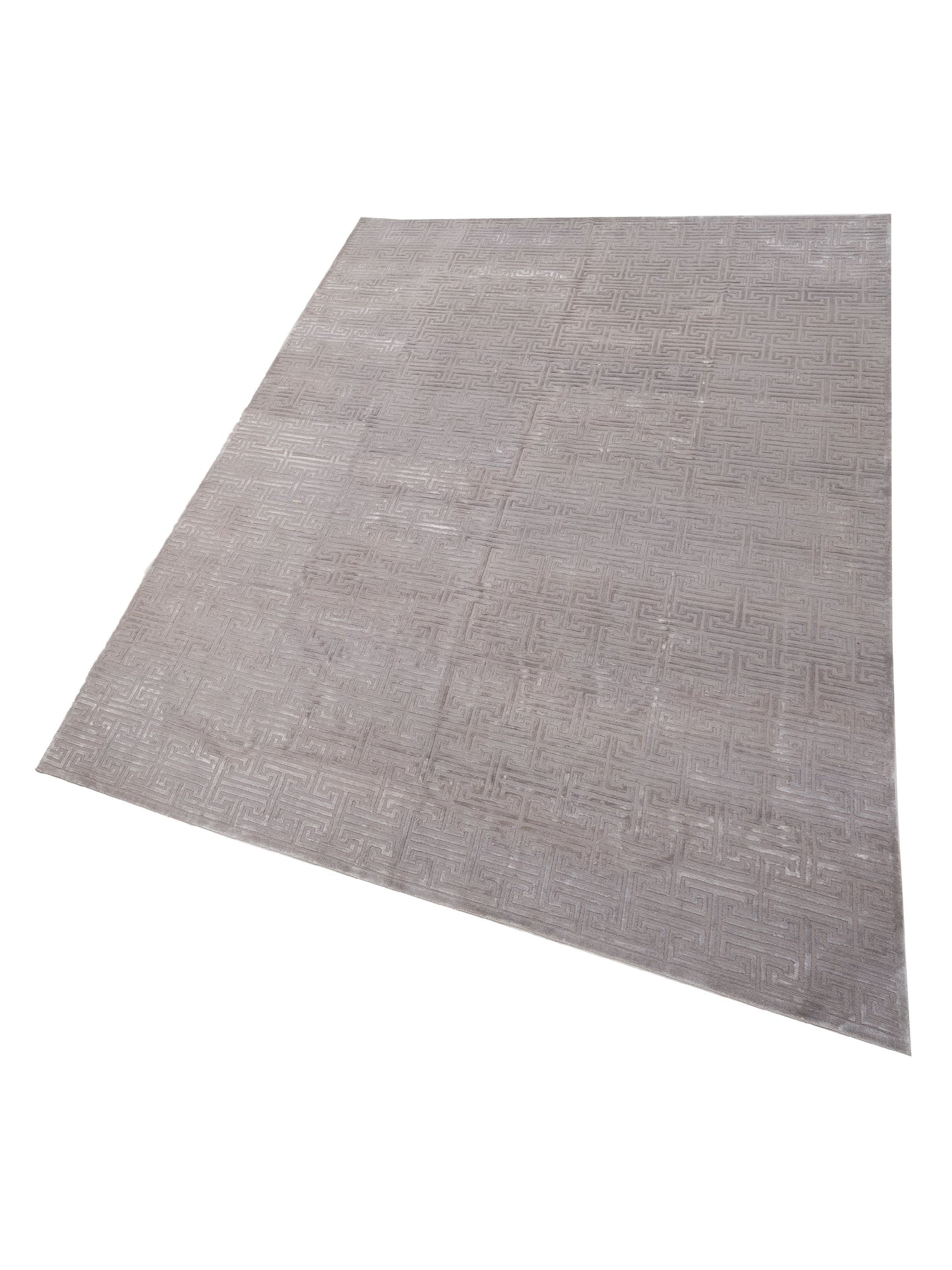 Tenzari Gray 10x14 Hand Knotted Rug