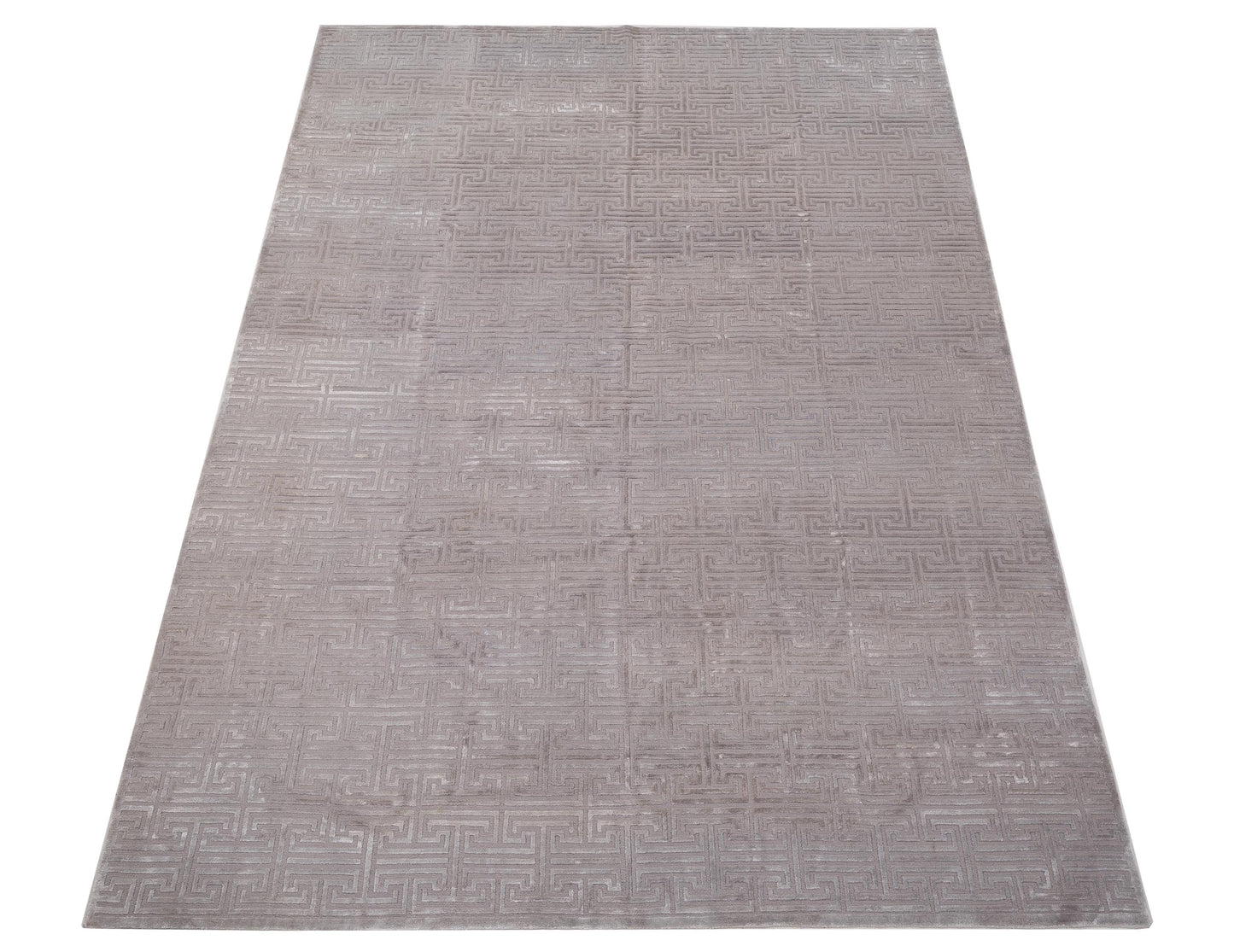 Tenzari Gray 10x14 Hand Knotted Rug
