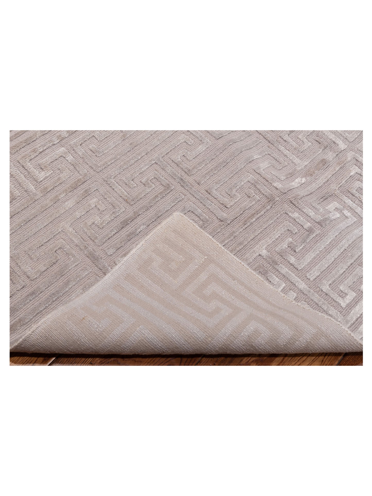 Tenzari Gray 10x14 Hand Knotted Rug