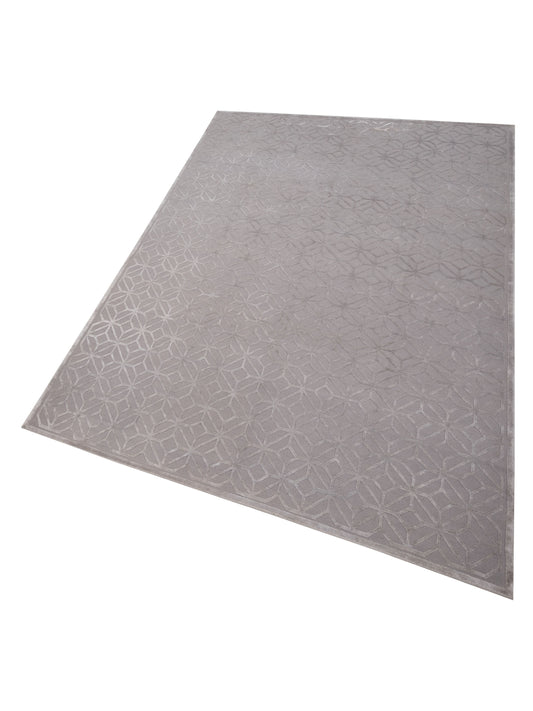 Tenzari Gray 9.11x14.1 Hand Knotted Rug