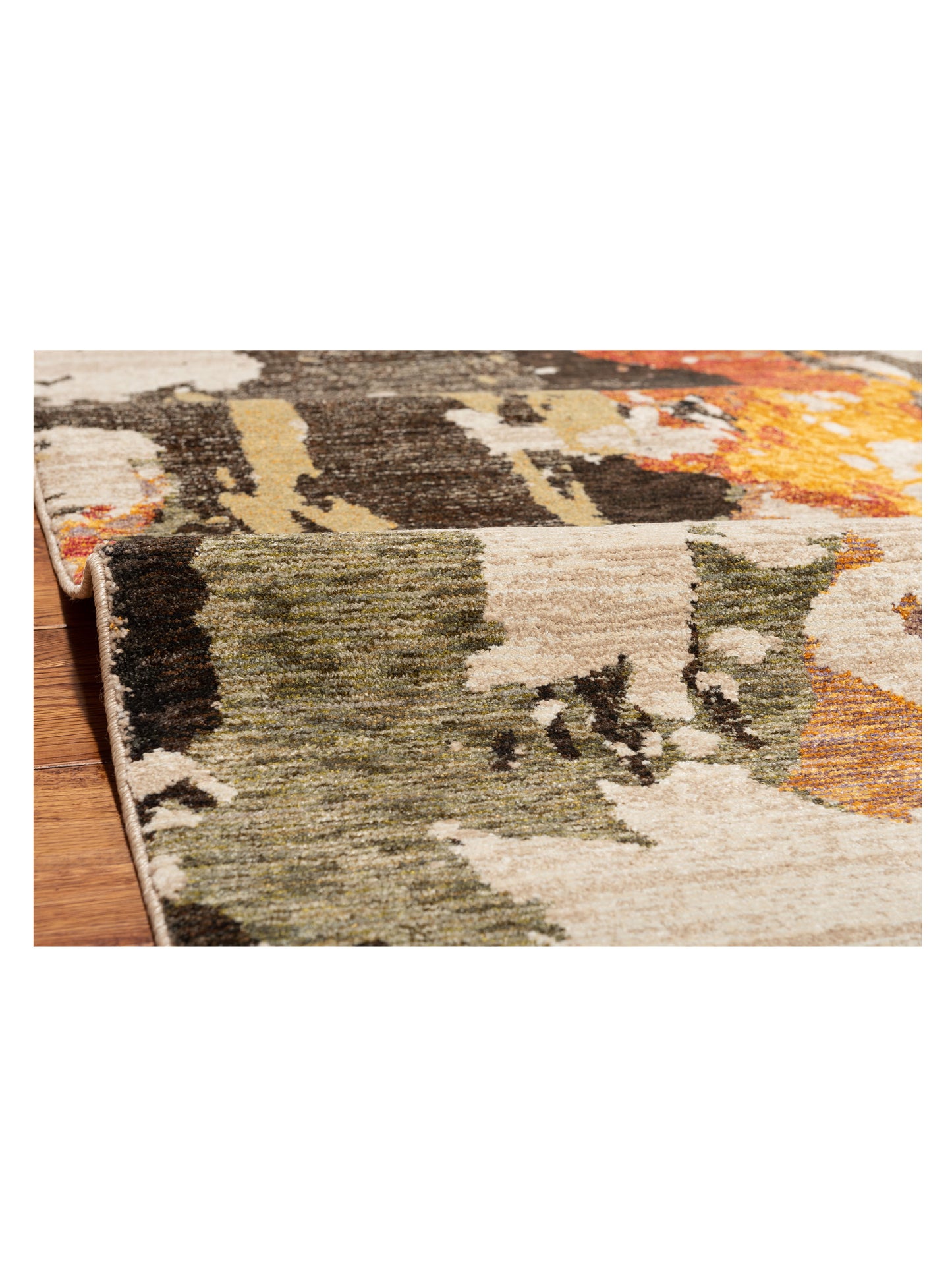 Alaric Ivory Green 6.7x9.6 Machine Made Rug