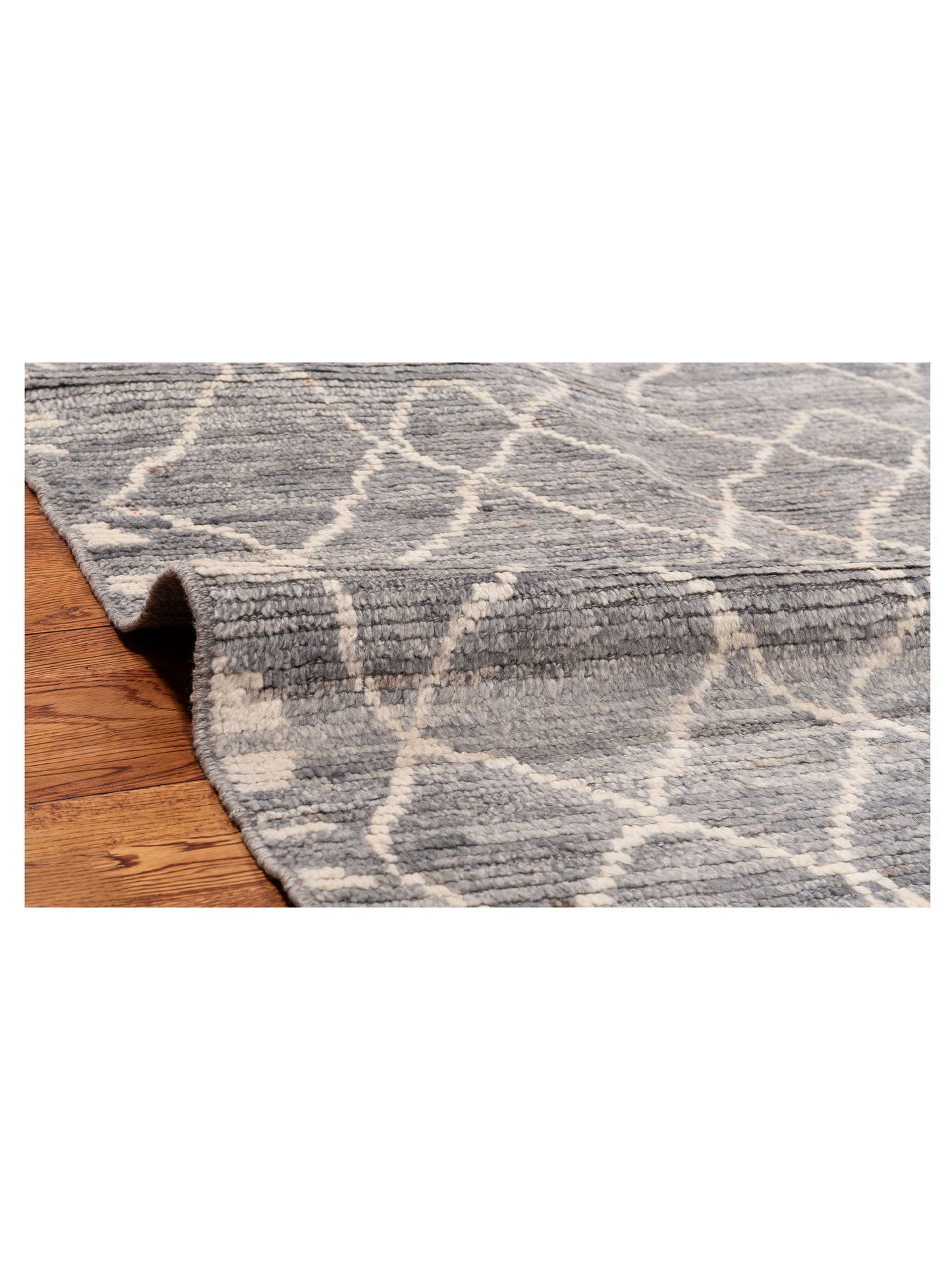 Baskra Gray Ivory 8.6x10.5 Hand Knotted Rug