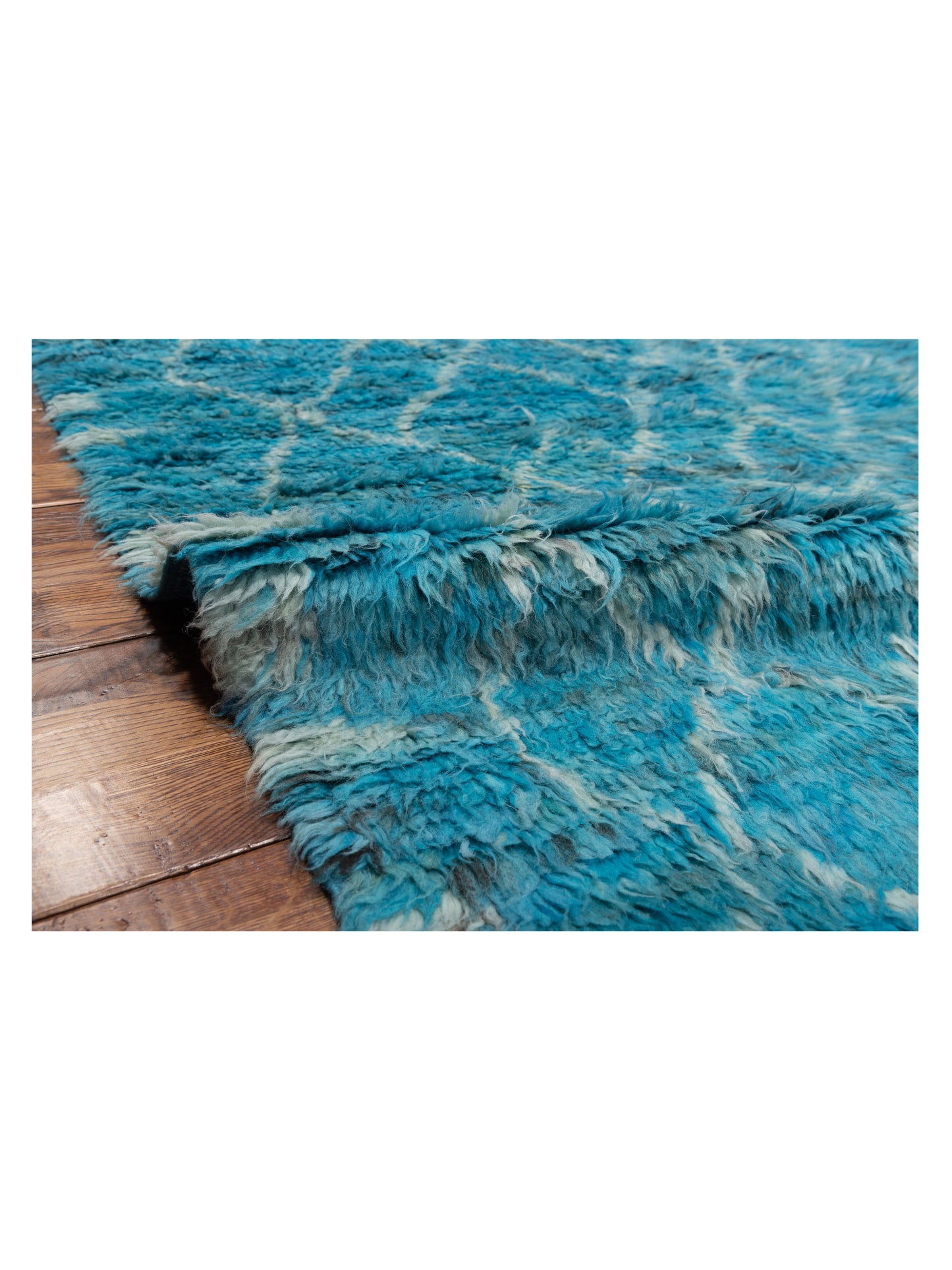 Baskra Turquoise Ivory 10.3x13.10 Hand Knotted Rug