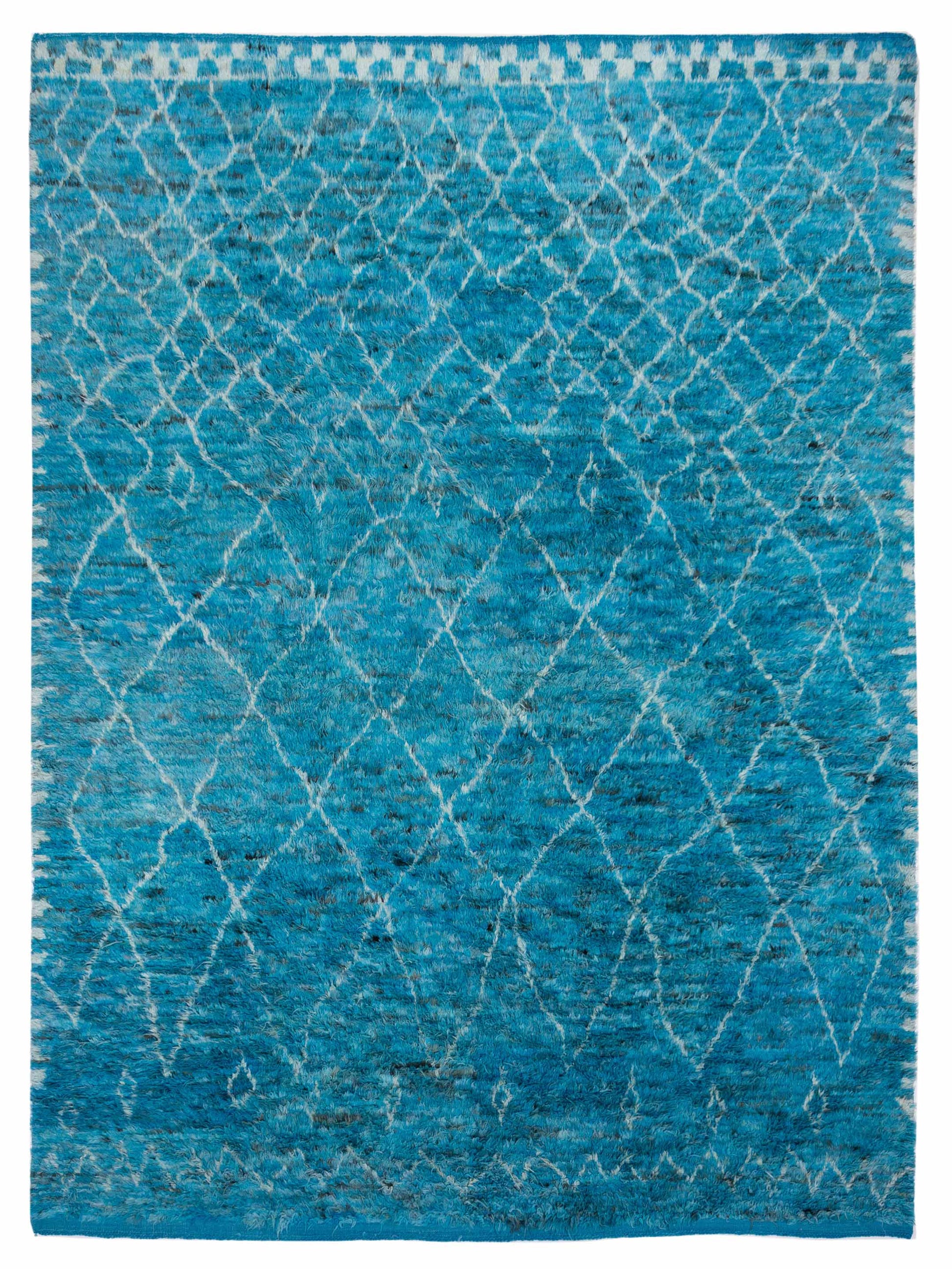 Pasha Berber  Turquoise Ivory Contemporary