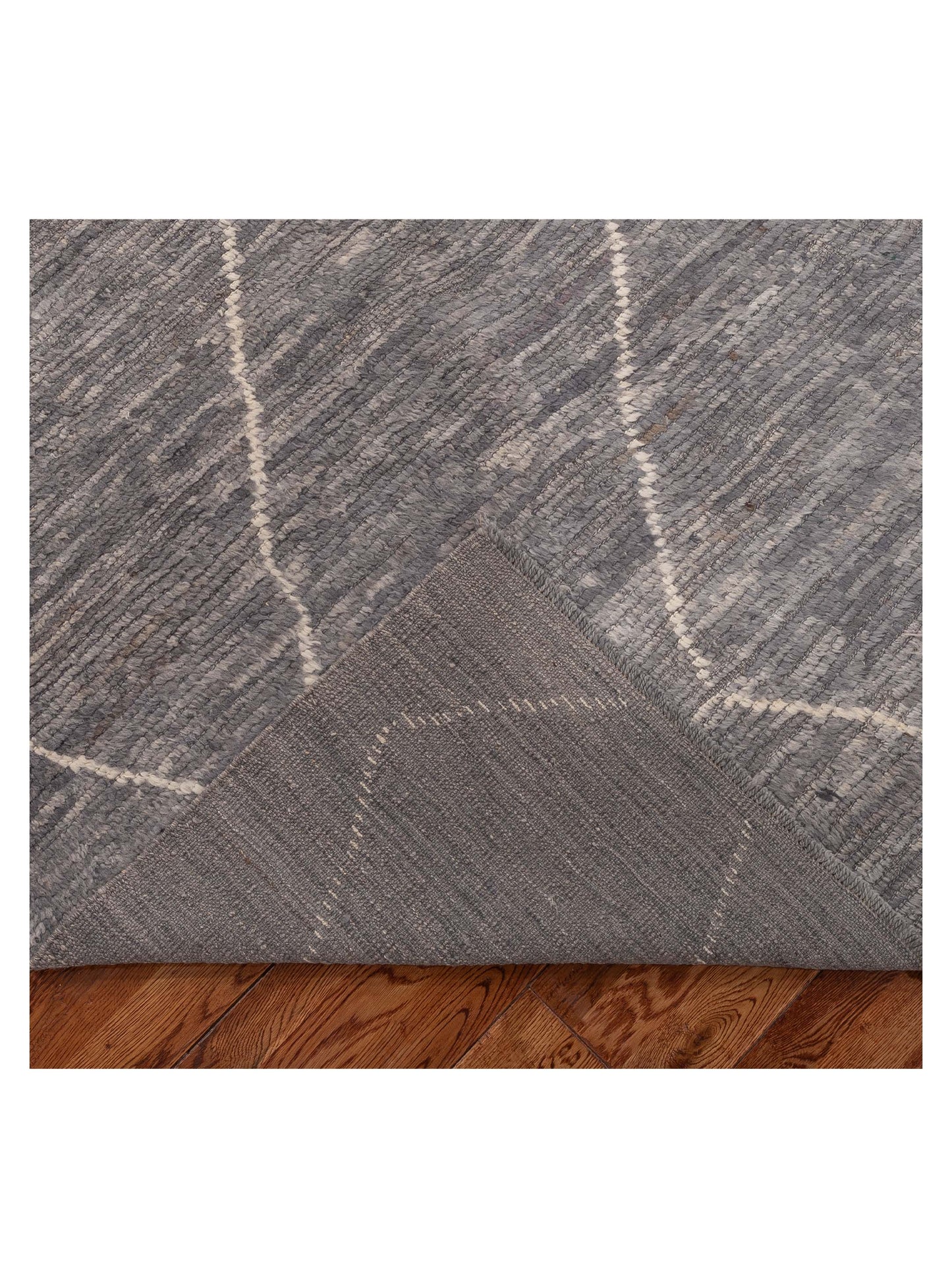 Baskra Gray Ivory 8x10.5 Hand Knotted Rug