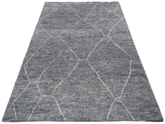 Baskra Gray Ivory 8.10x11.9 Hand Knotted Rug