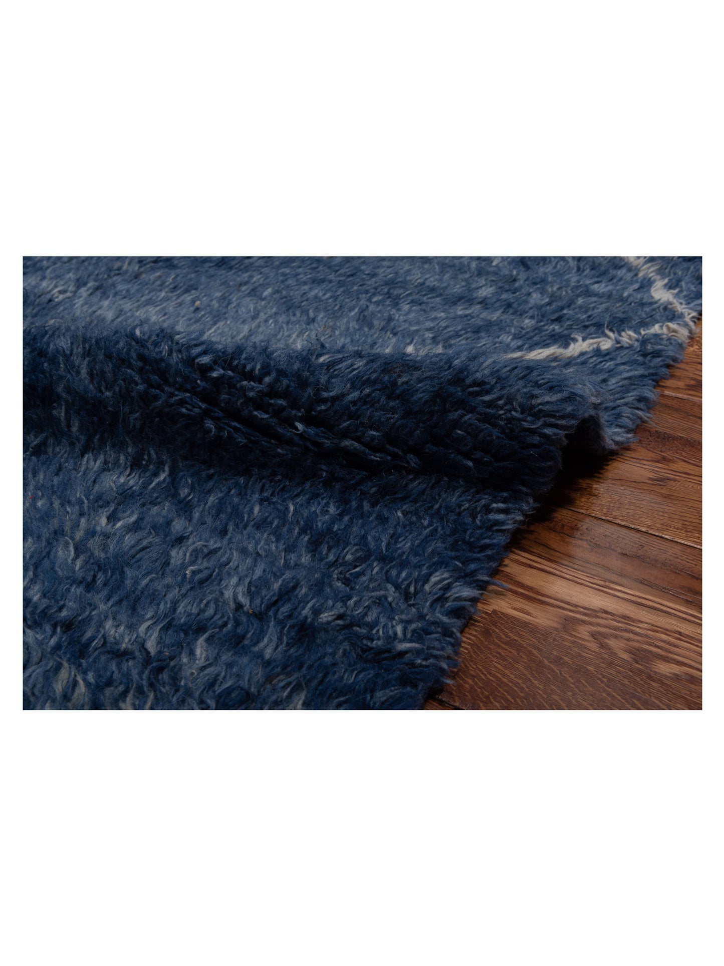 Baskra Dark Blue Ivory 9.3x12.9 Hand Knotted Rug