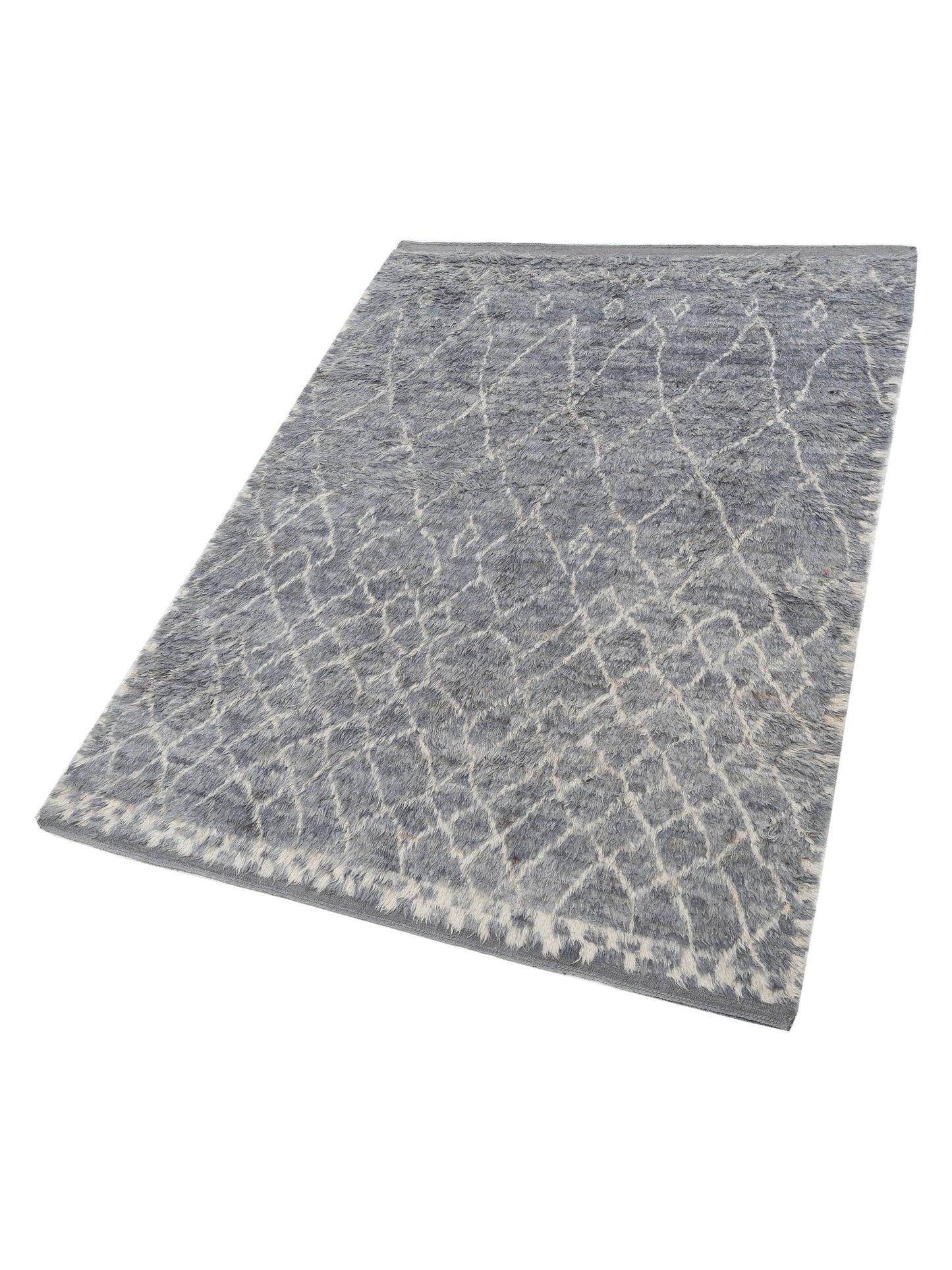Baskra Gray Ivory 7.11x11 Hand Knotted Rug