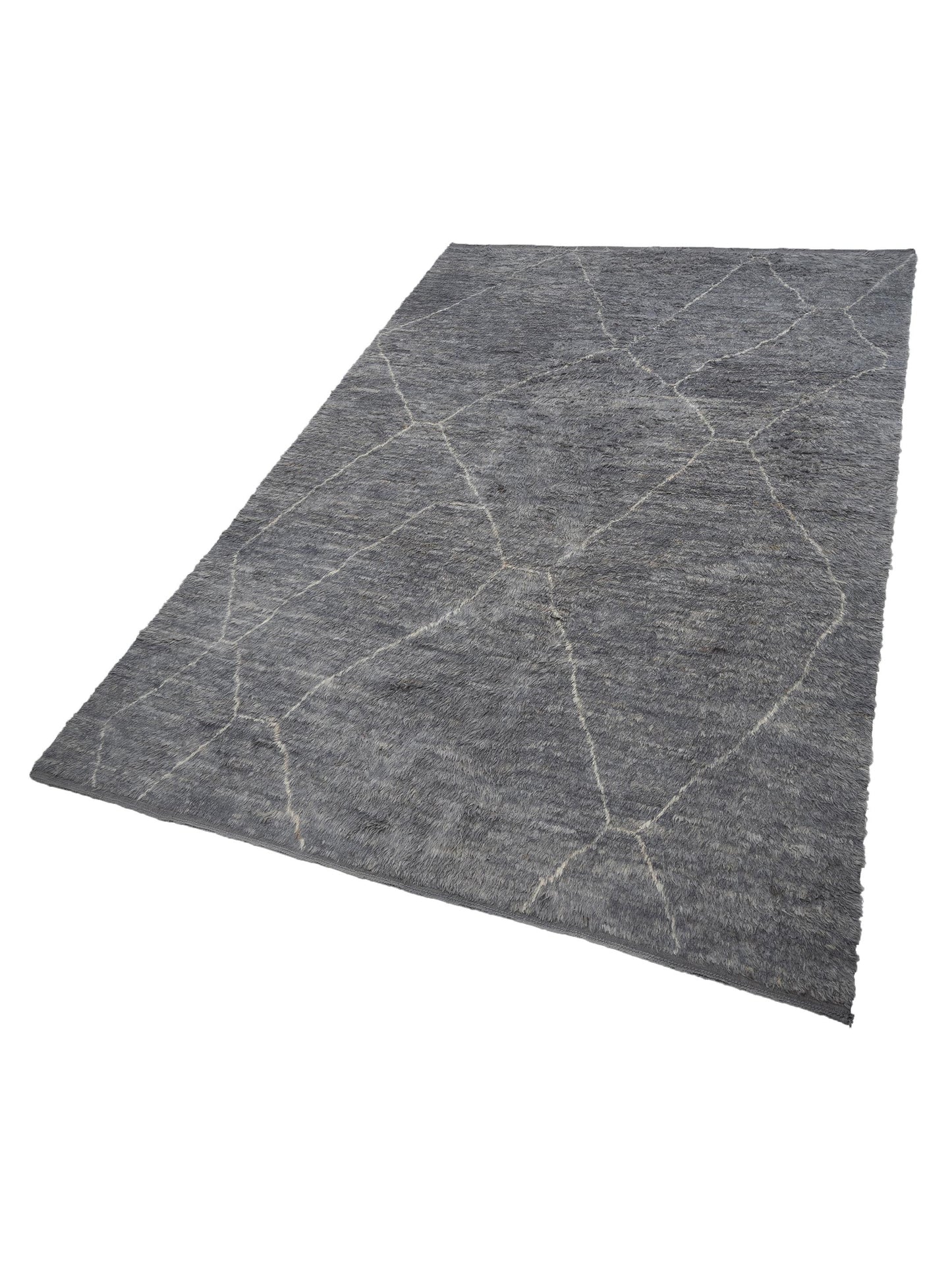 Baskra Gray Ivory 11.4x16.1 Hand Knotted Rug