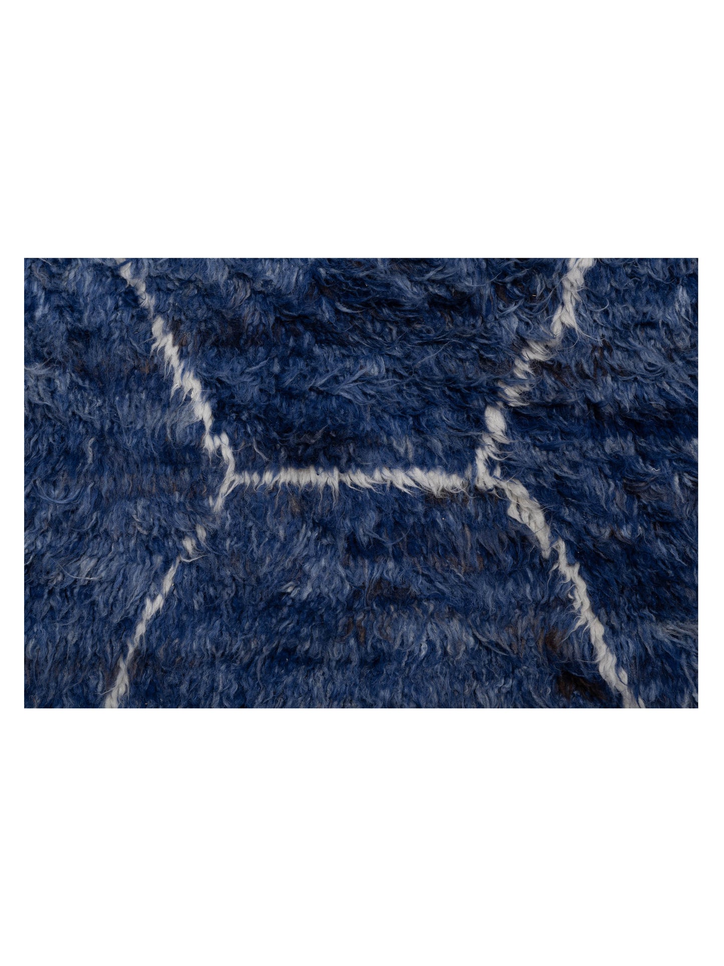 Baskra Dark Blue Ivory 10.4x14.2 Hand Knotted Rug