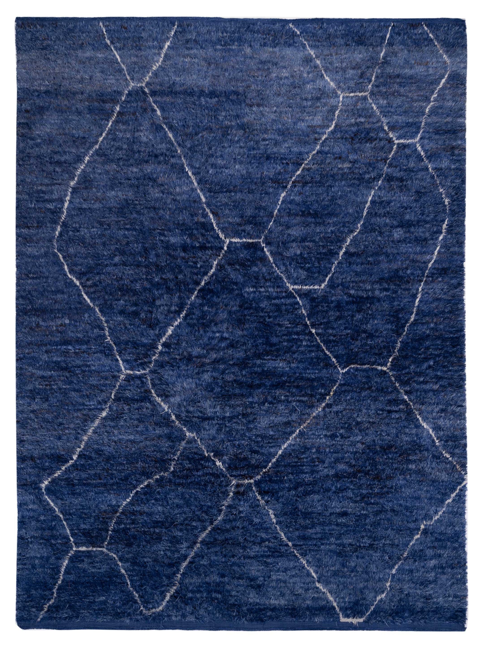 Pasha Berber  Dark Blue Ivory Contemporary