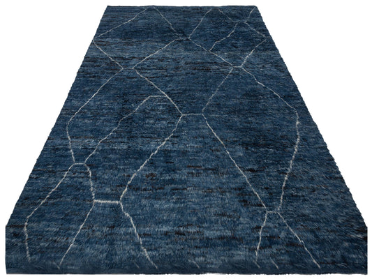 Baskra Indigo Ivory 11.6x15.11 Hand Knotted Rug