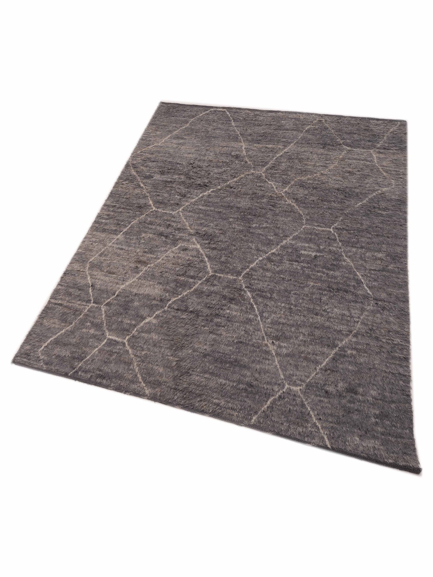 Baskra Gray Ivory 8.10x11.9 Hand Knotted Rug