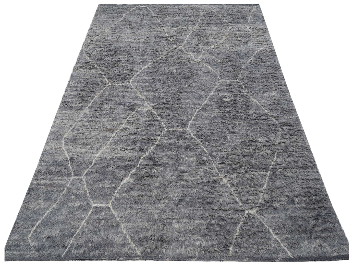 Baskra Gray Ivory 8.10x11.9 Hand Knotted Rug