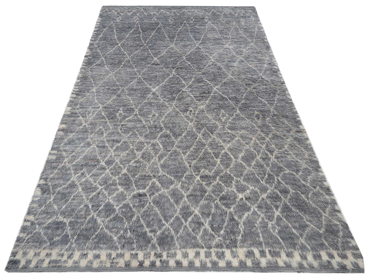 Baskra Gray Ivory 8.10x12.8 Hand Knotted Rug