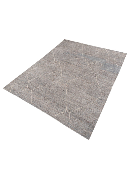 Baskra Gray Naturel 12.4x15.5 Hand Knotted Rug