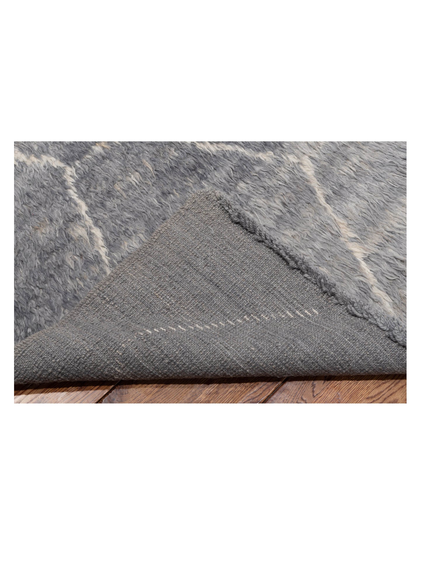 Baskra Gray Ivory 10.5x14.5 Hand Knotted Rug