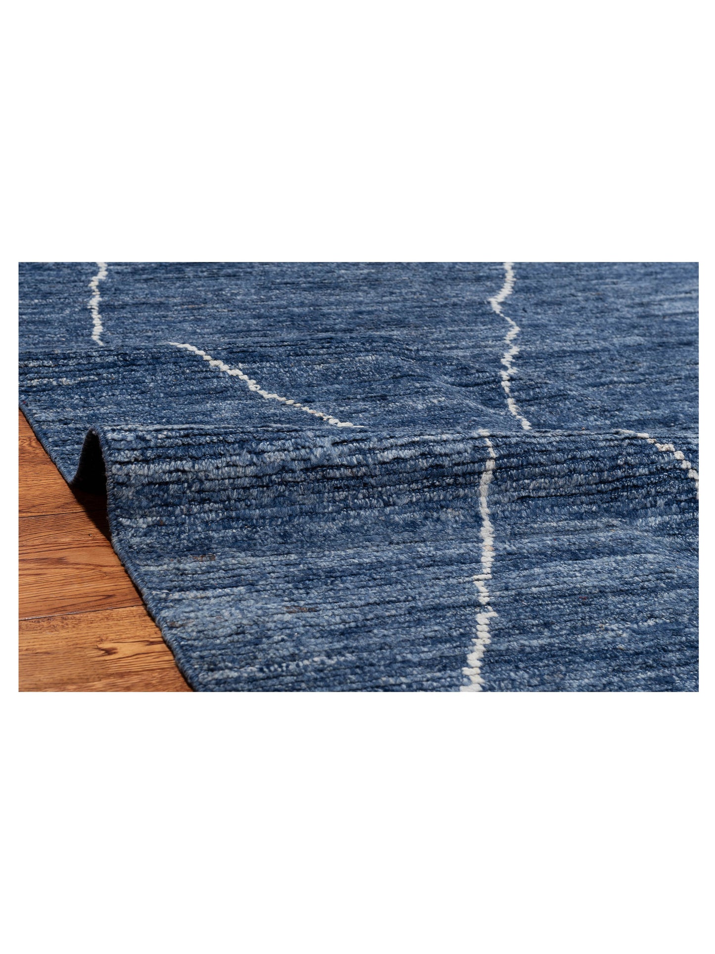Baskra Indigo Ivory 11.8x16.2 Hand Knotted Rug