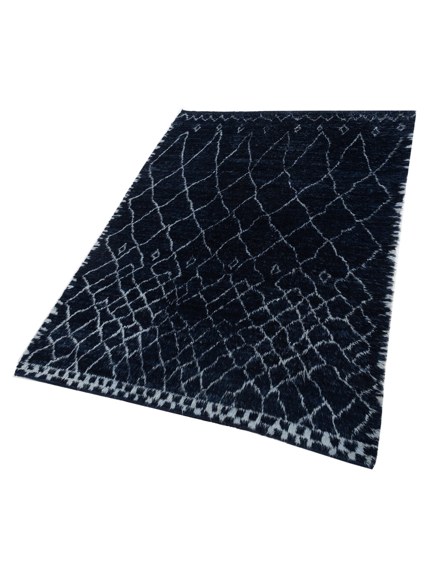 Baskra Black Black 9.3x12.5 Hand Knotted Rug