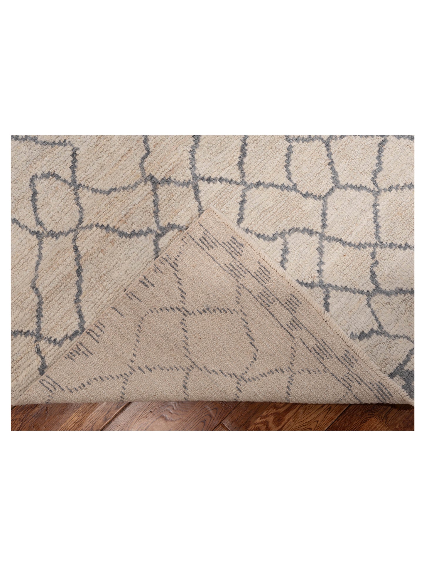 Baskra Ivory Gray 8.5x10.1 Hand Knotted Rug