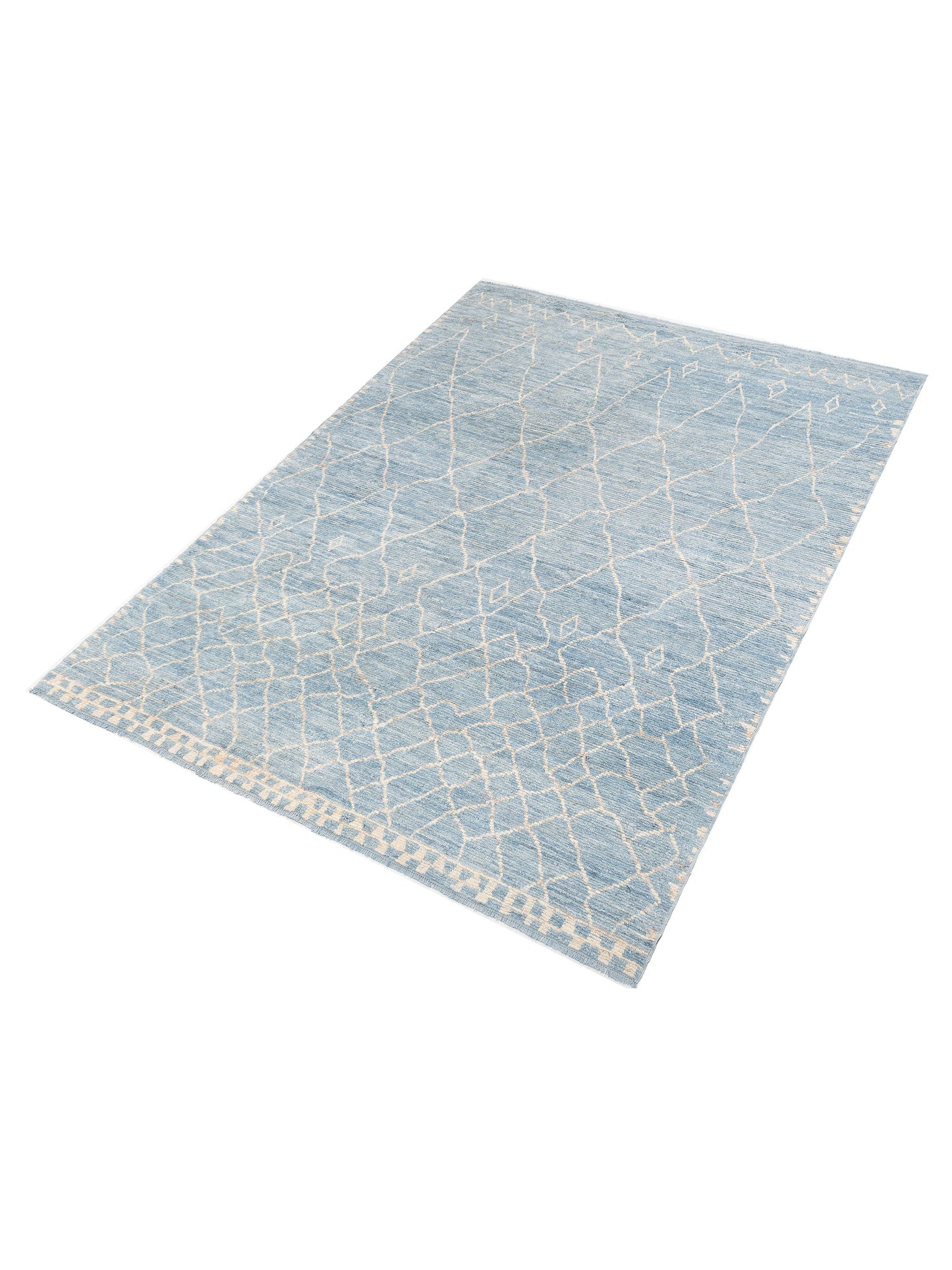 Baskra Jean Blue Naturel 9.1x12.5 Hand Knotted Rug