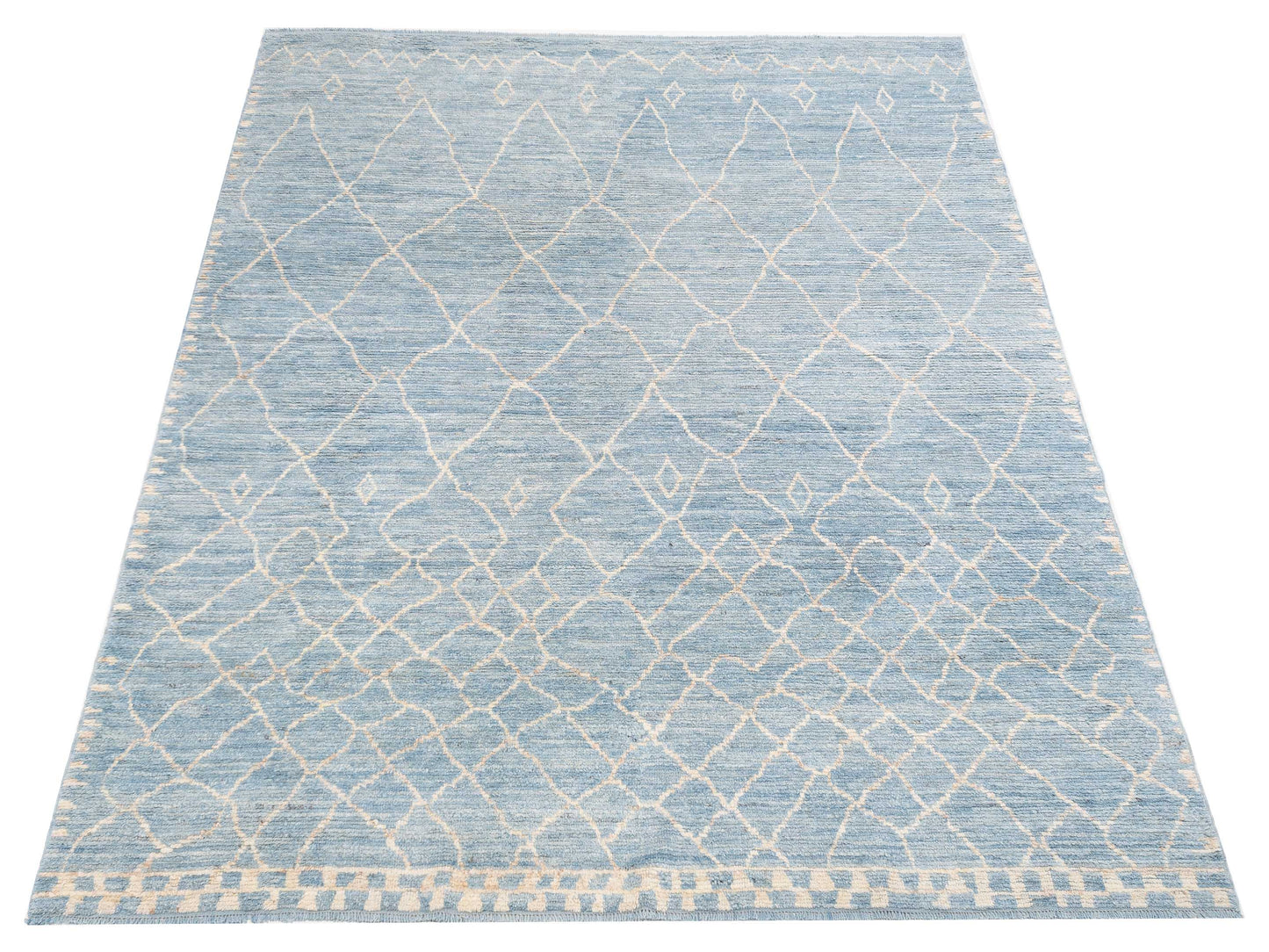Baskra Jean Blue Naturel 9.1x12.5 Hand Knotted Rug