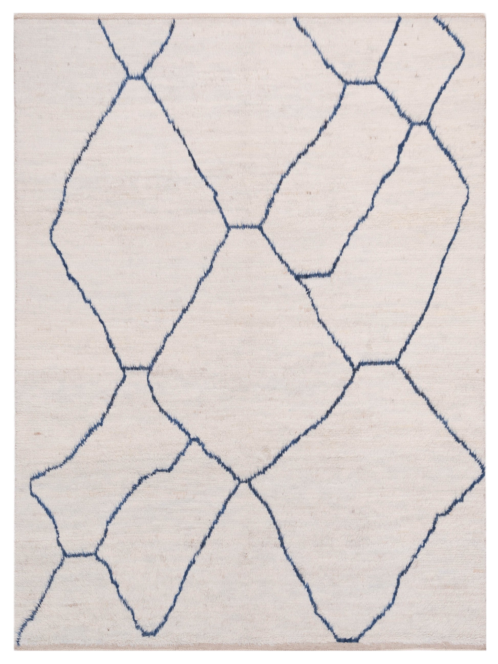 Pasha Berber  Ivory Blue Traditional