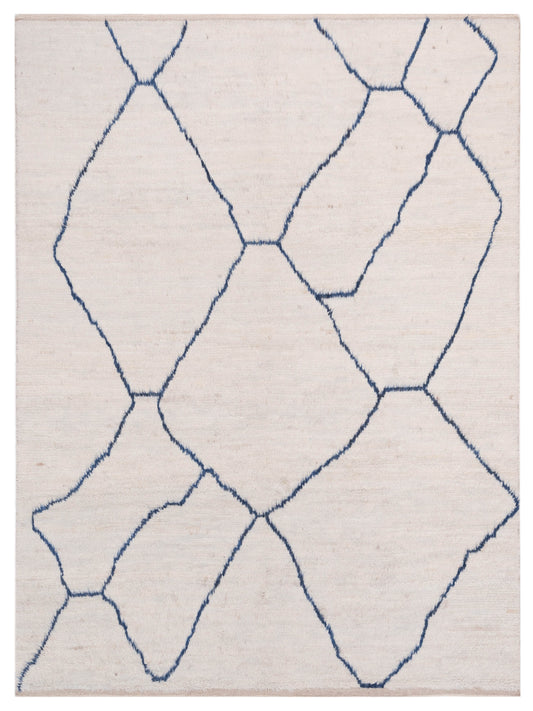 Pasha Berber  Ivory Blue Traditional