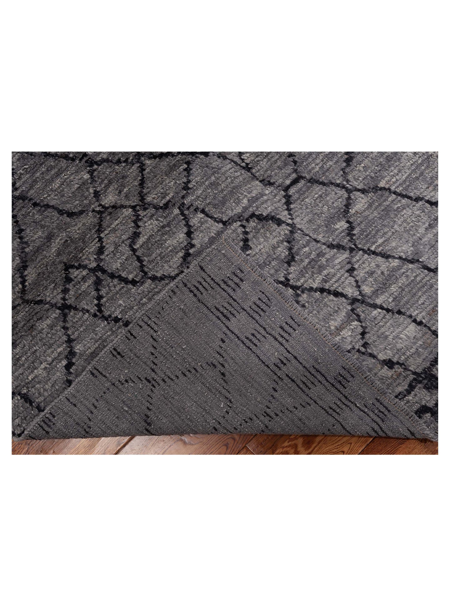 Baskra Gray Black 8.2x11.1 Hand Knotted Rug
