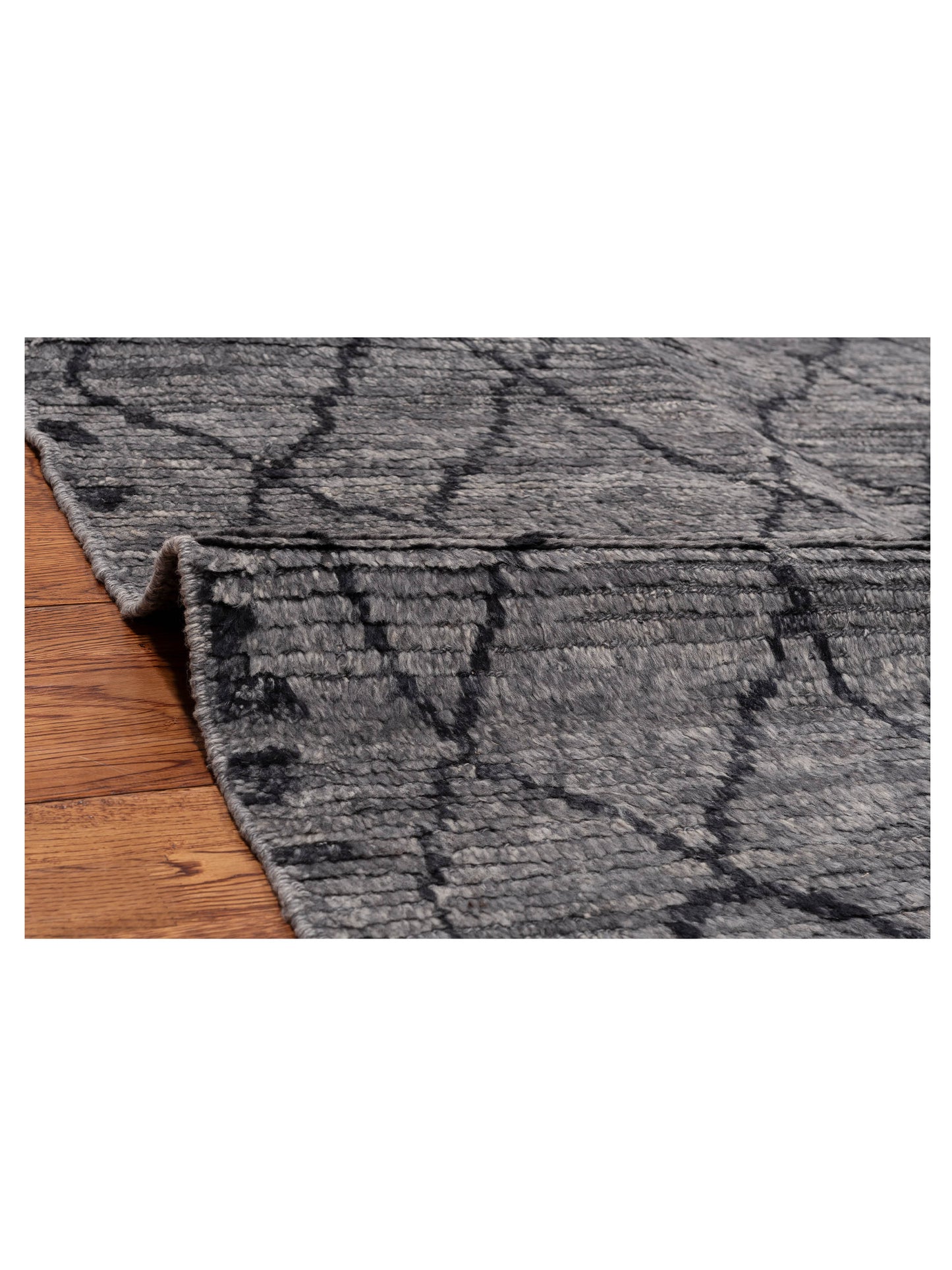Baskra Gray Black 8.2x11.1 Hand Knotted Rug