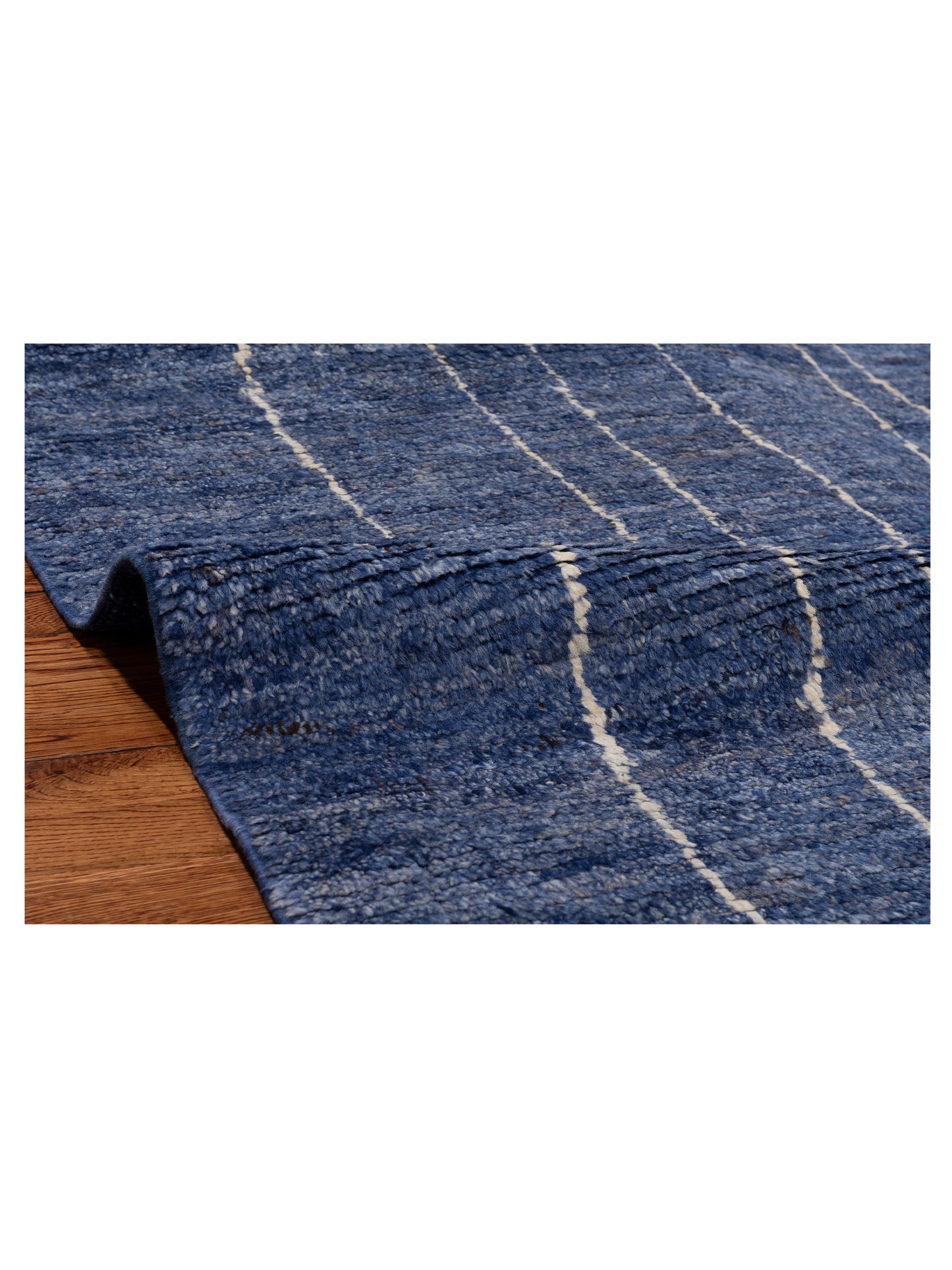 Baskra Dark Blue Ivory 9.4x11.3 Hand Knotted Rug