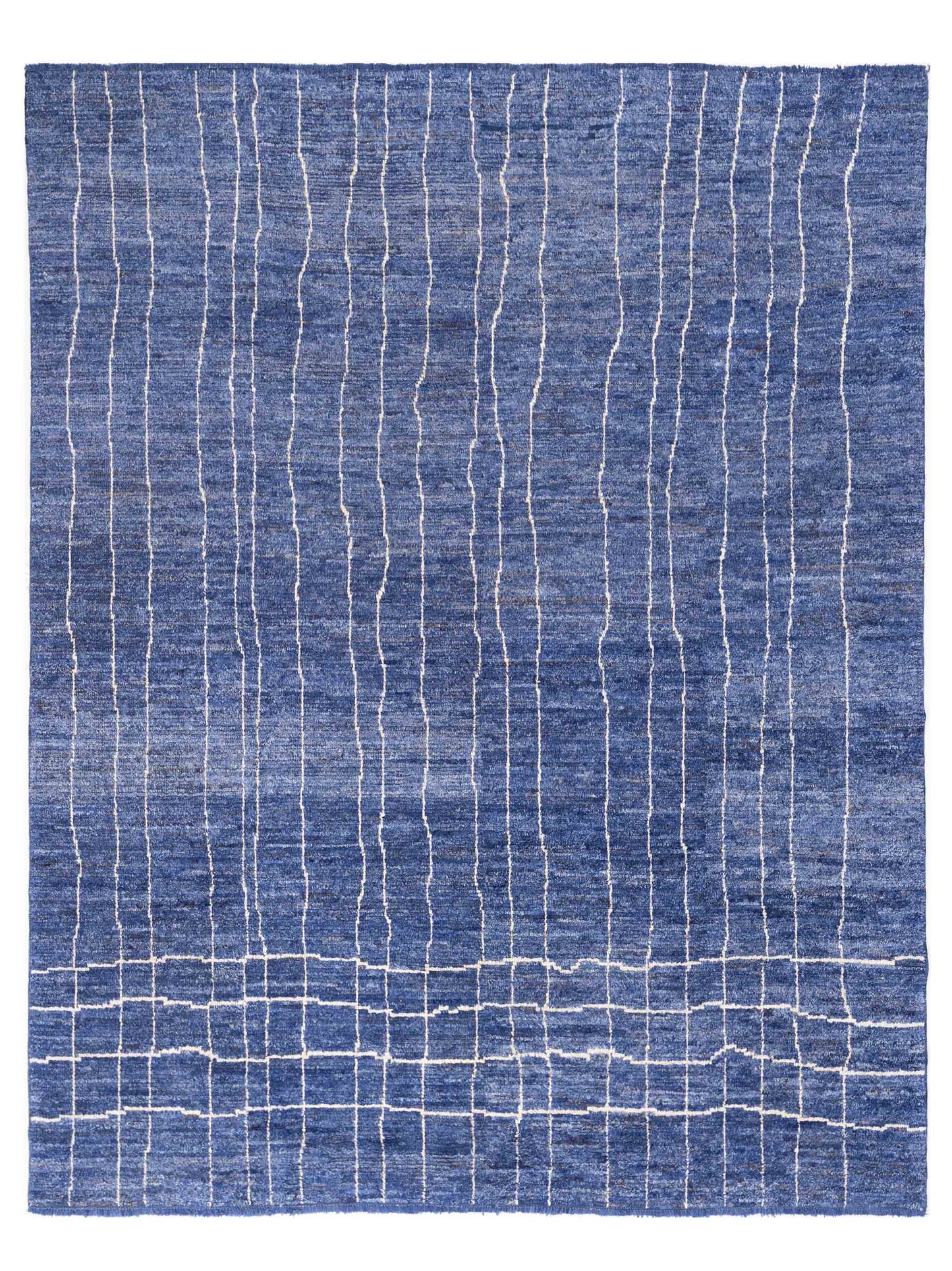 Pasha Berber  Dark Blue Ivory Contemporary