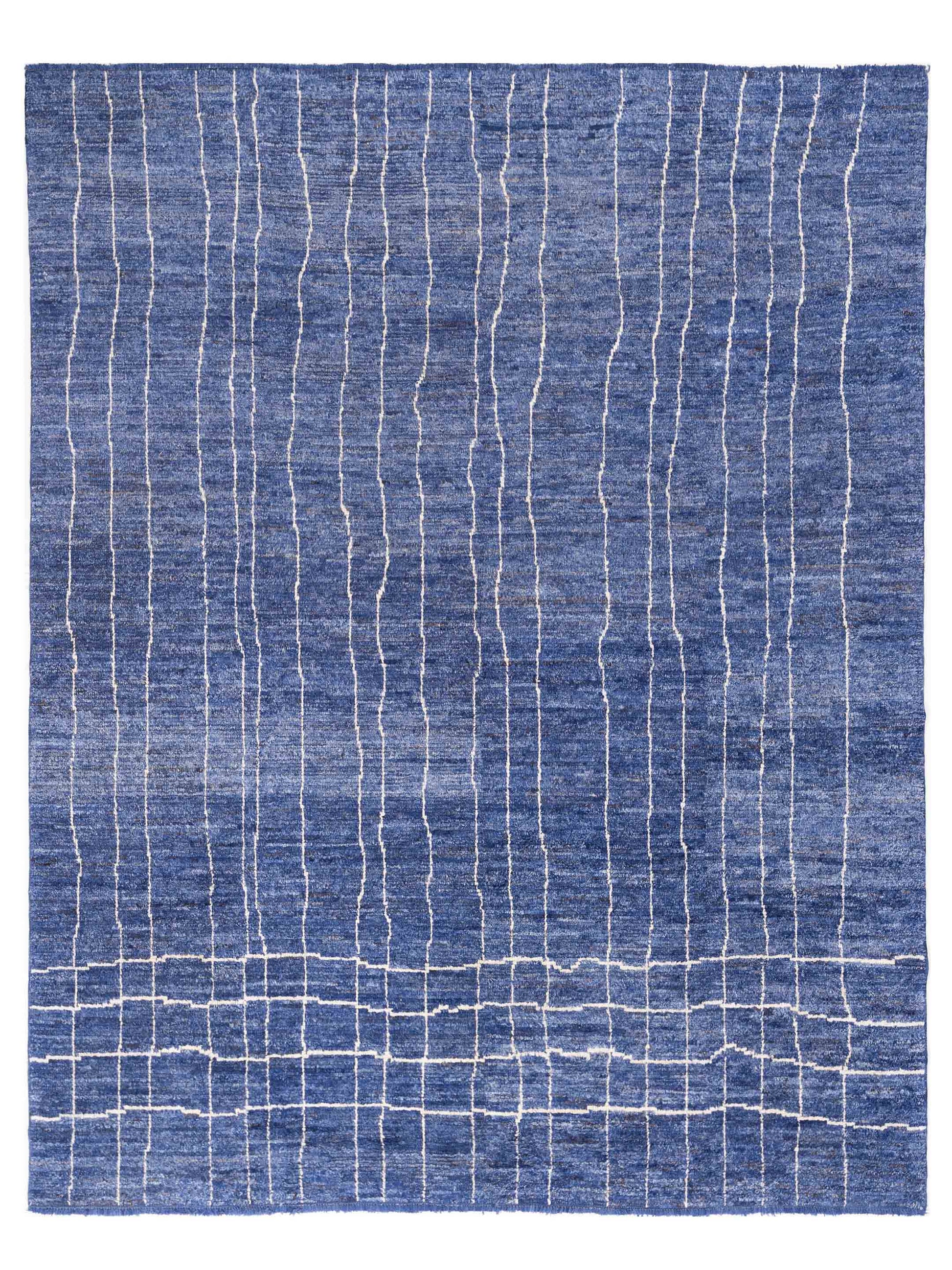 Pasha Berber  Dark Blue Ivory Contemporary