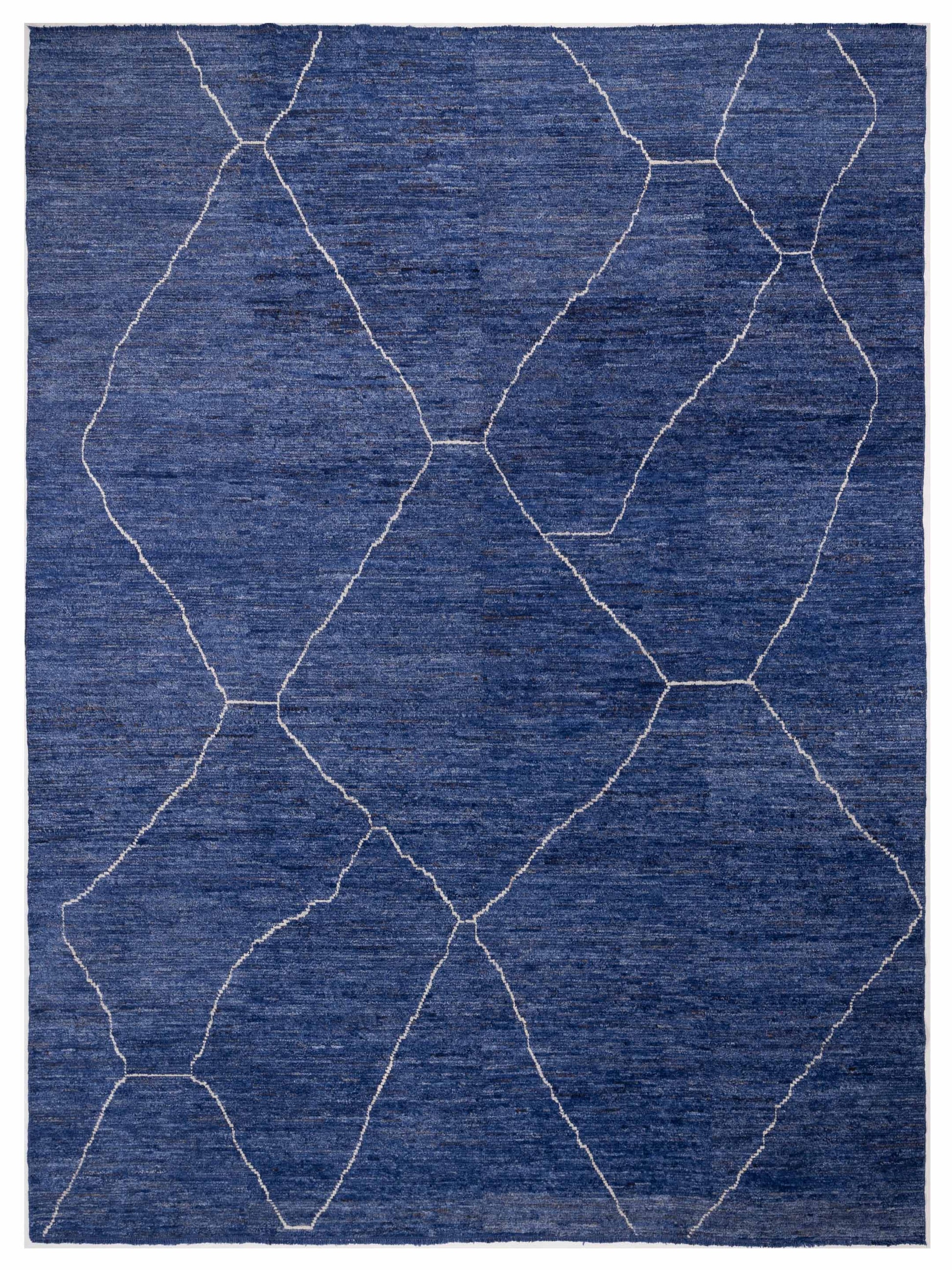 Pasha Berber  Dark Blue Ivory Contemporary