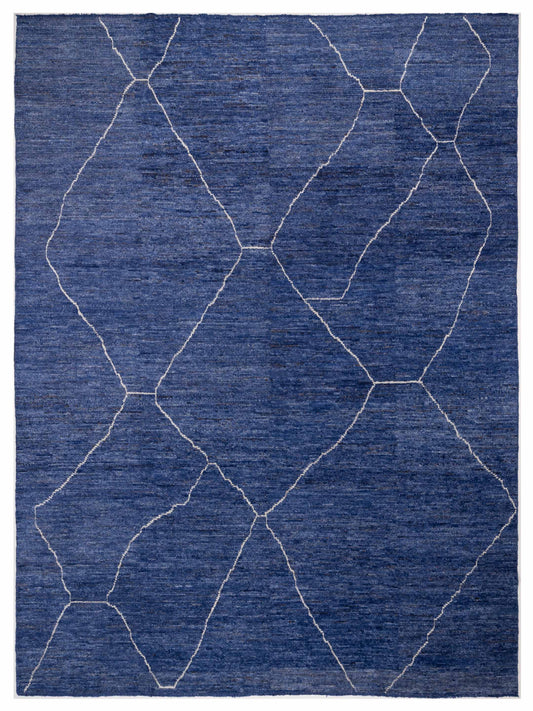 Pasha Berber  Dark Blue Ivory Contemporary