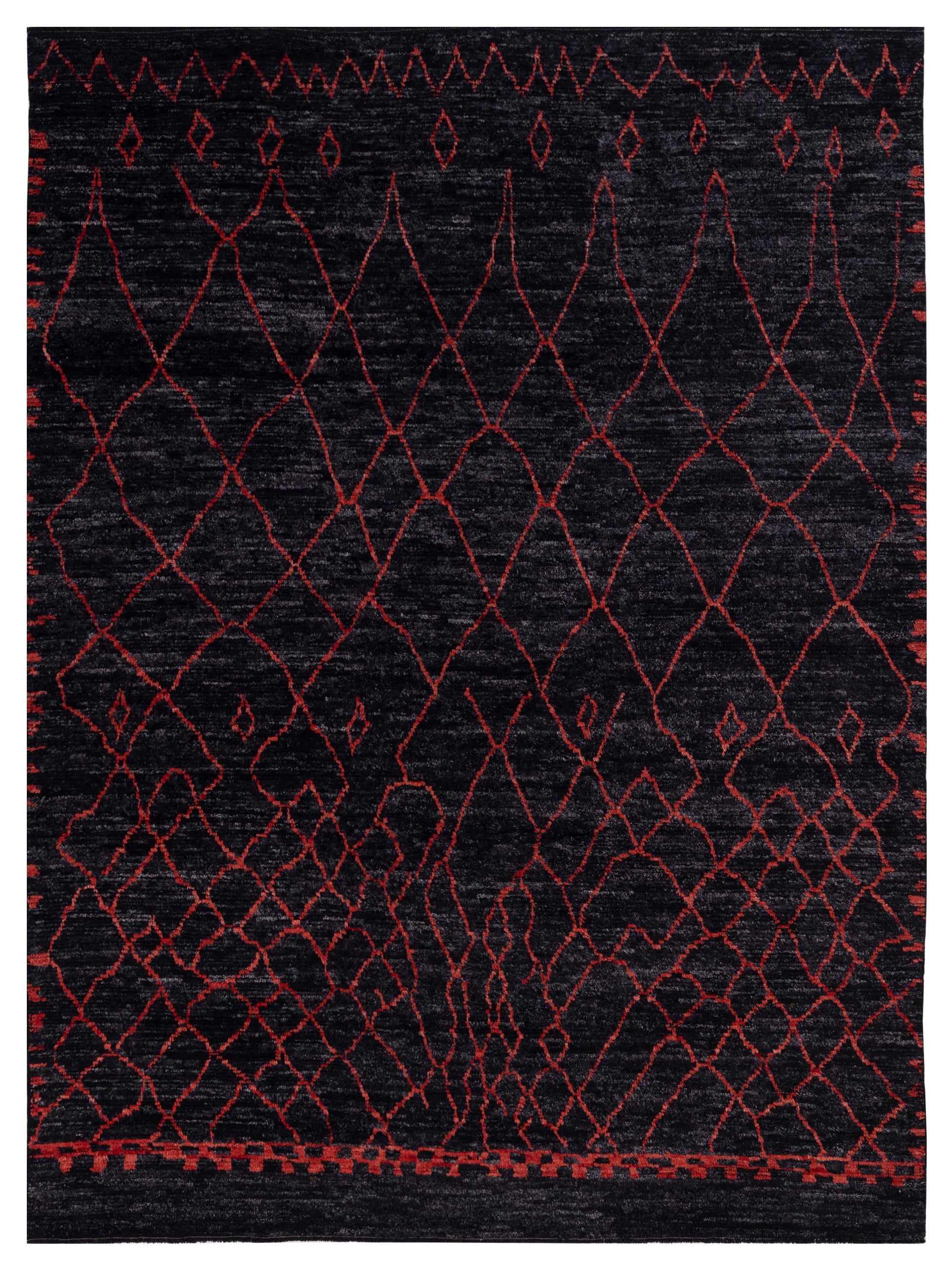 Pasha Berber  Charcoal Red Contemporary