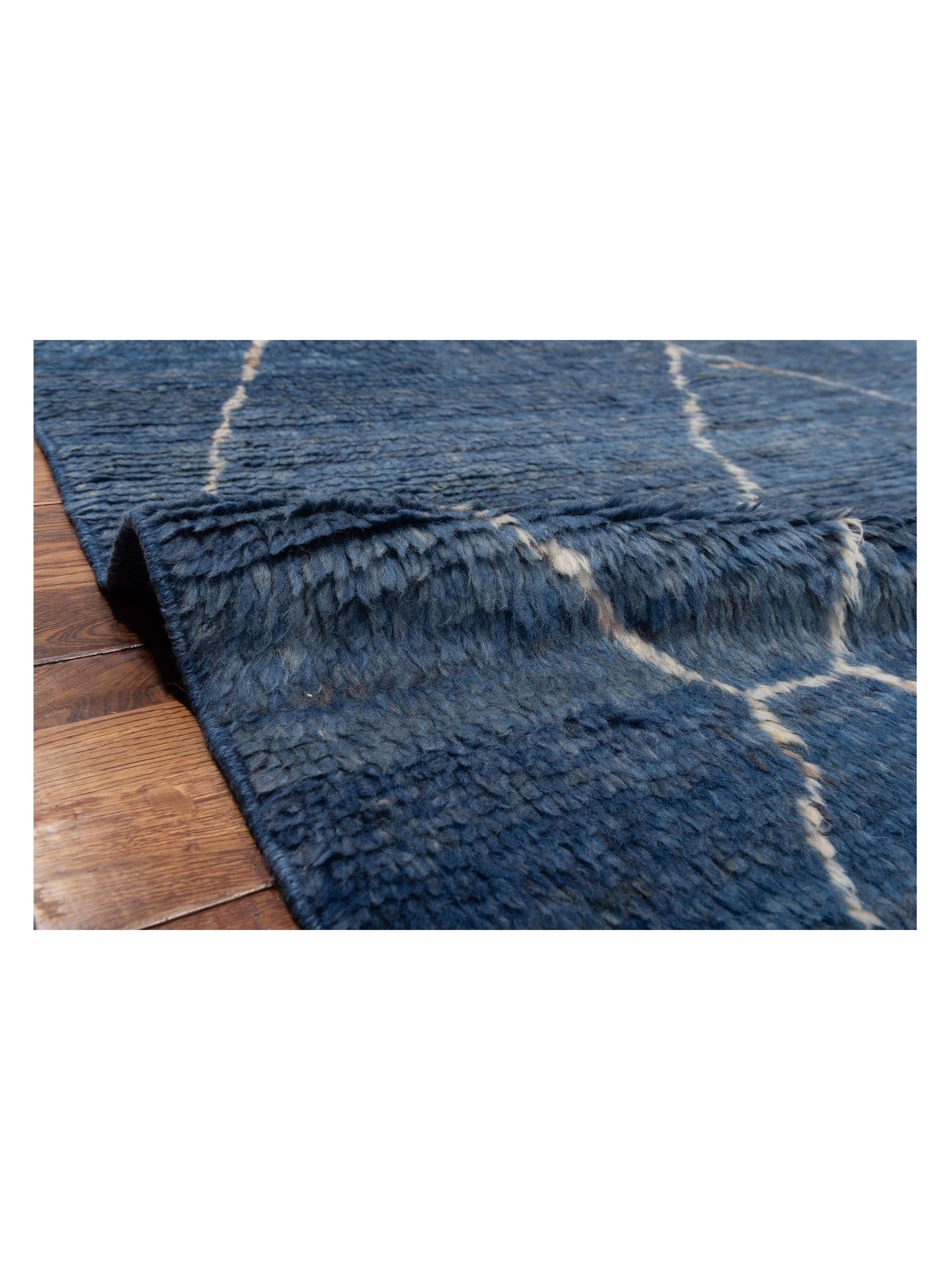 Baskra Blue Ivory 8.3x10.4 Hand Knotted Rug